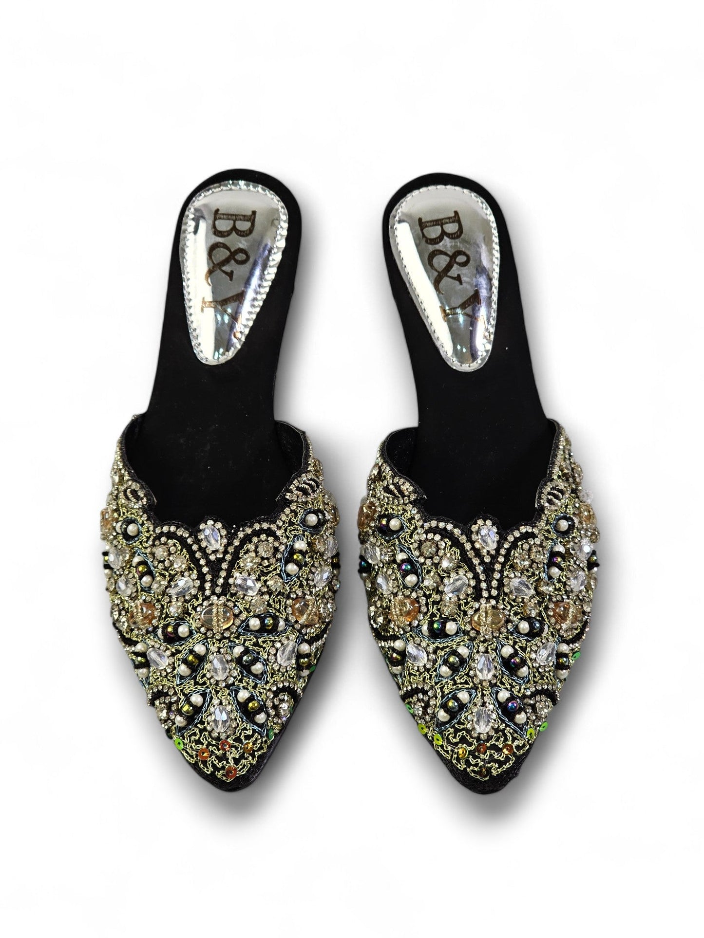 Beam Black Mid Heel Mule