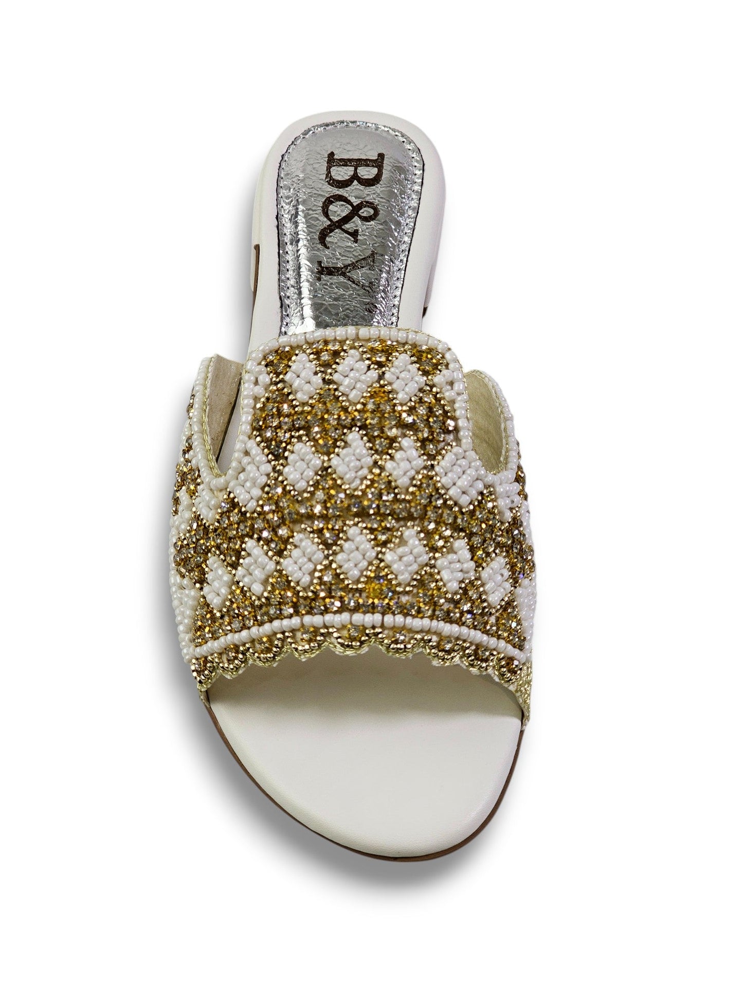 Breeze White Block Heel Slip-on Sandal