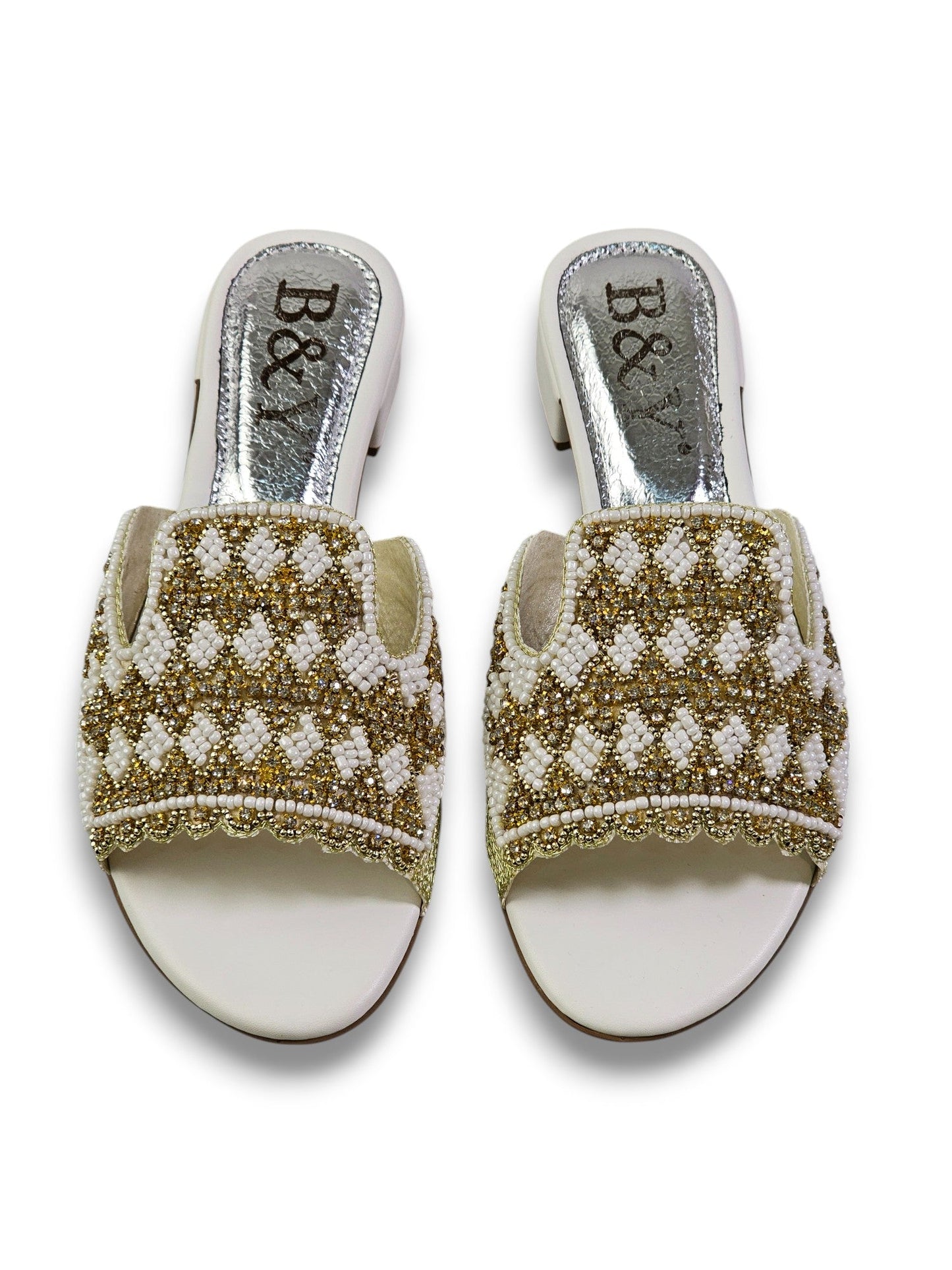 Breeze White Block Heel Slip-on Sandal