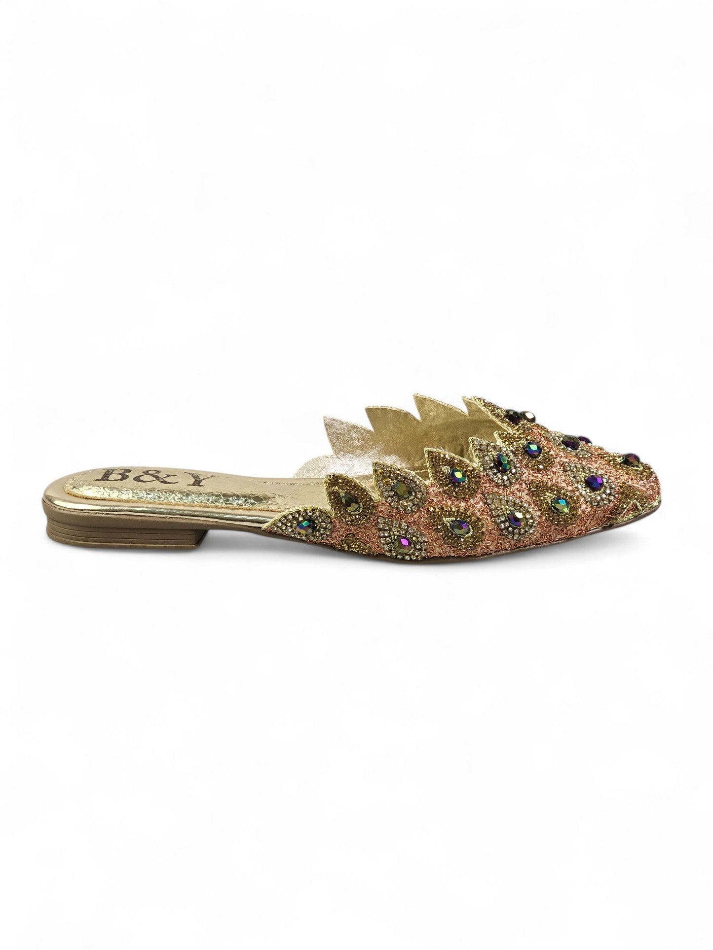 Olviera Golden Flat Mule