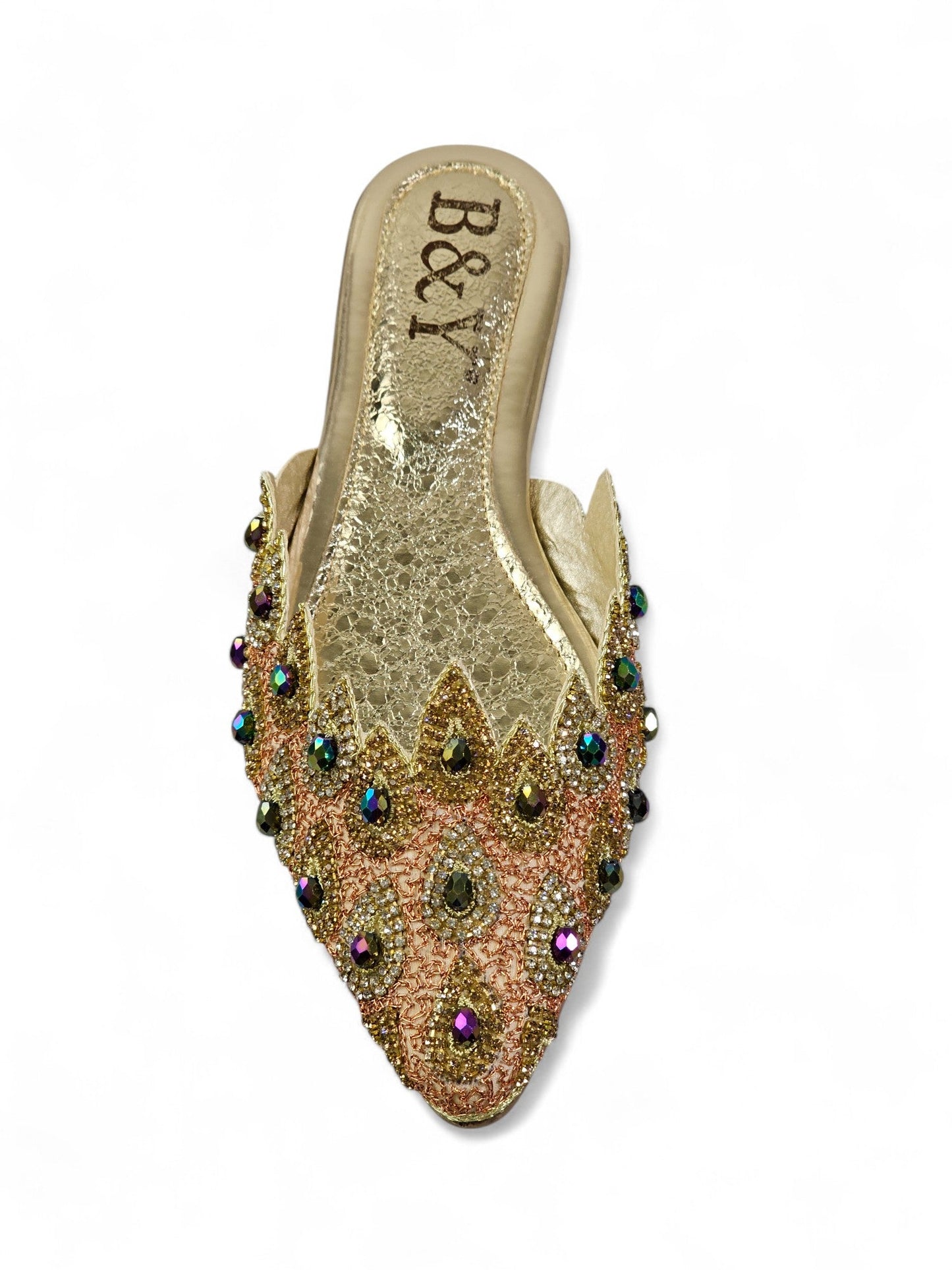 Olviera Golden Flat Mule