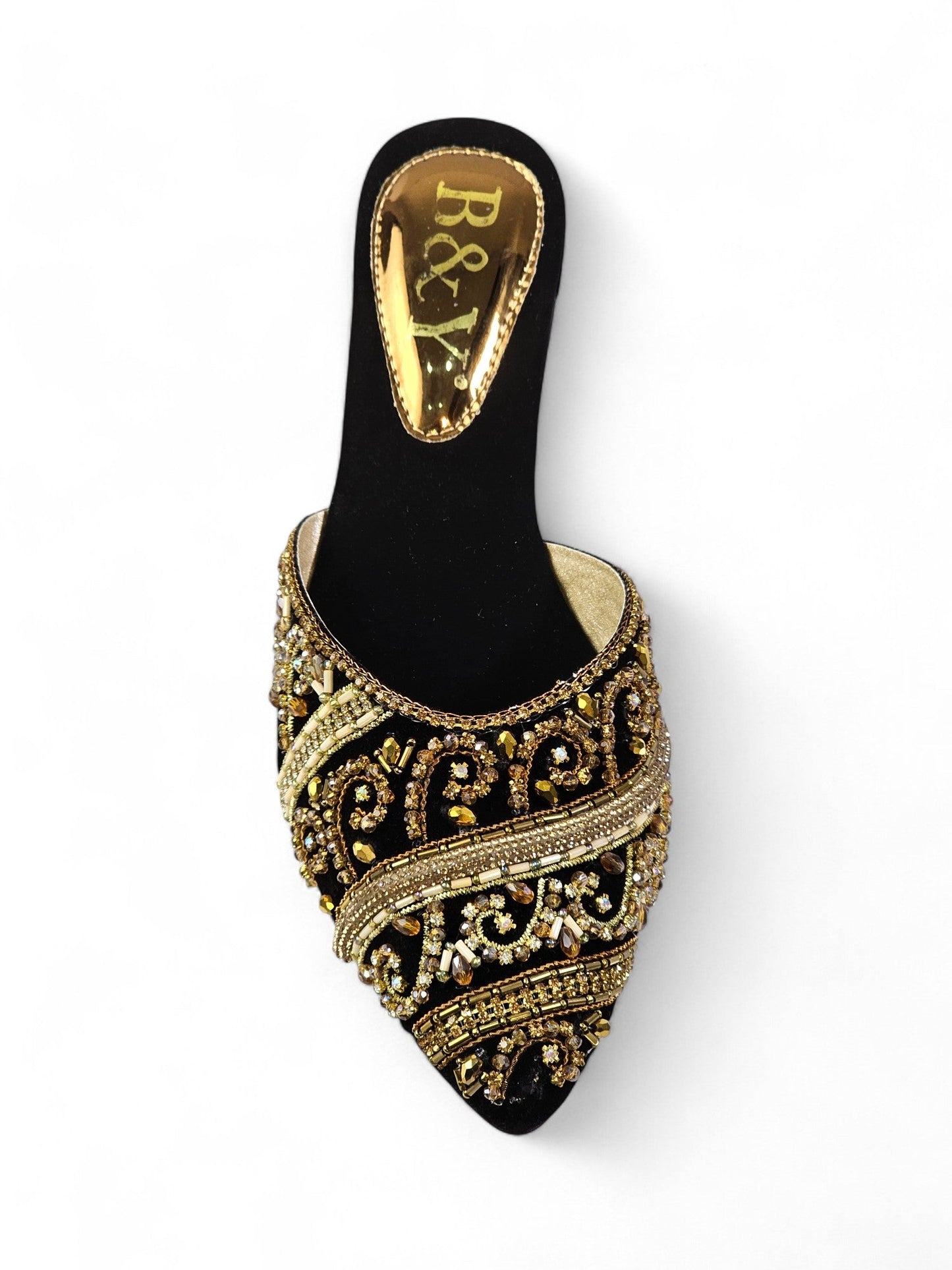 Hum Black Mid Heel Mule
