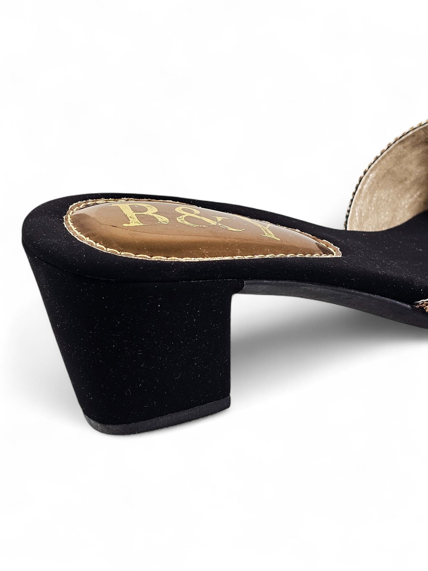 Hum Black Mid Heel Mule