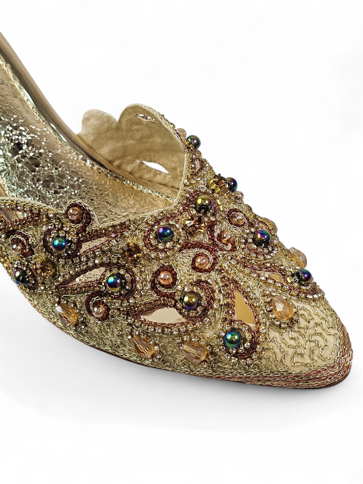 Serava Golden Mid Heel Mule