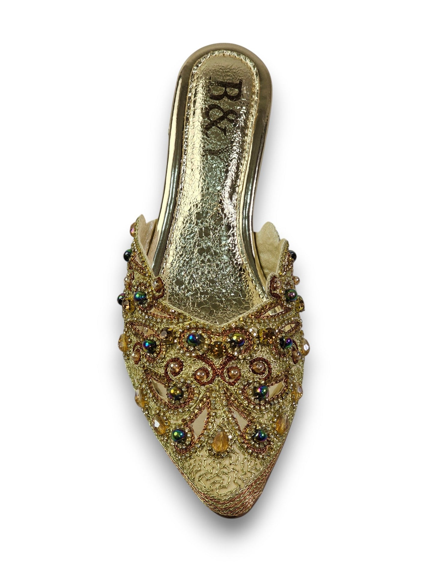 Serava Golden Mid Heel Mule