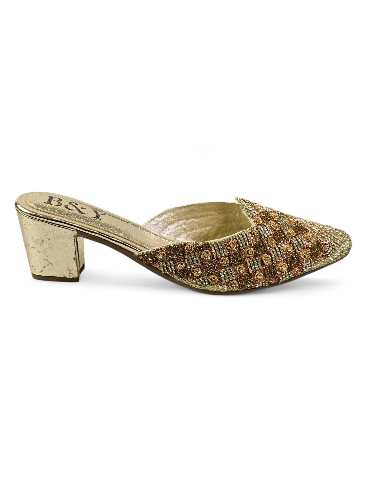 Swing Golden Mid Heel Mule