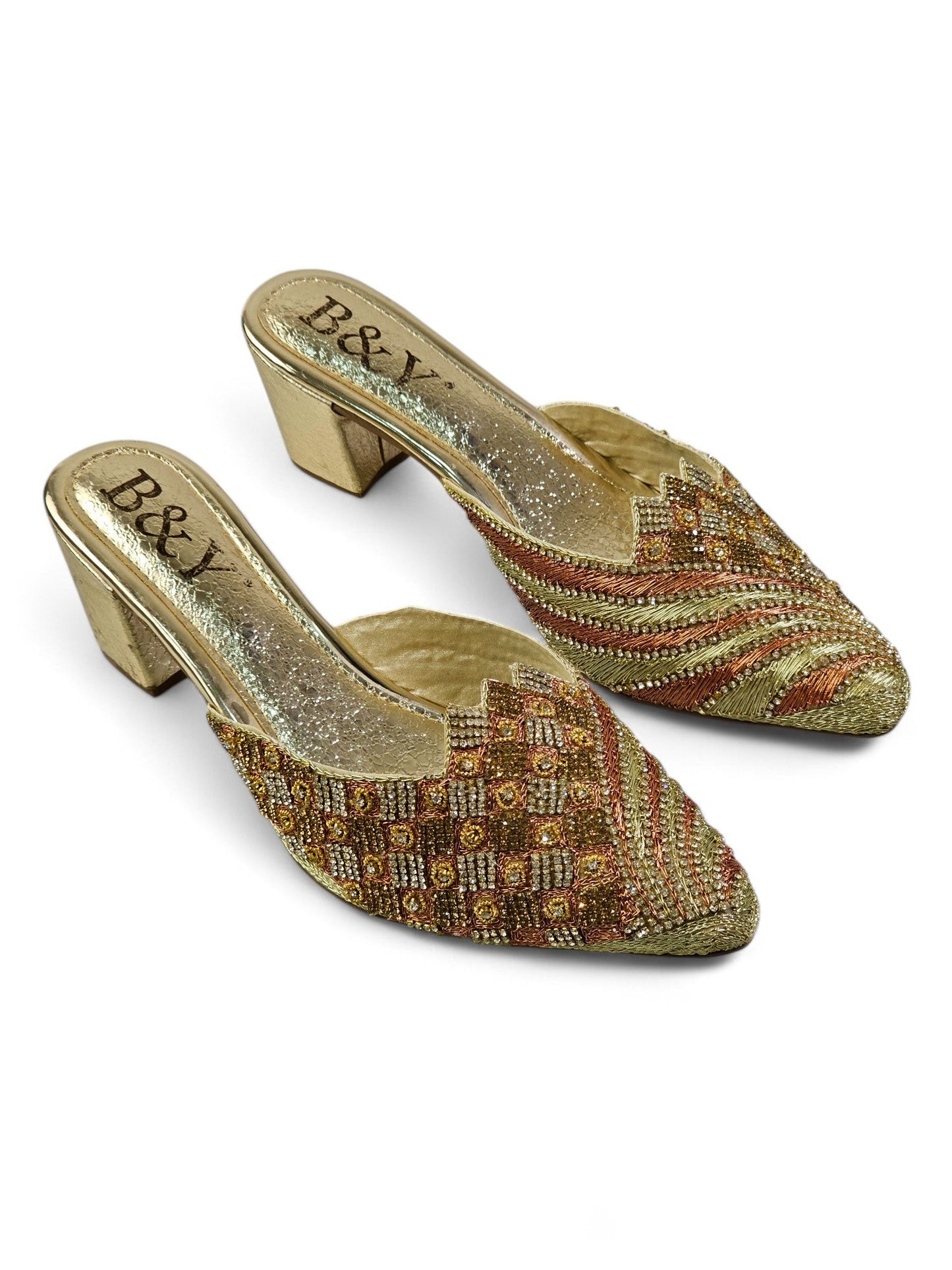 Swing Golden Mid Heel Mule