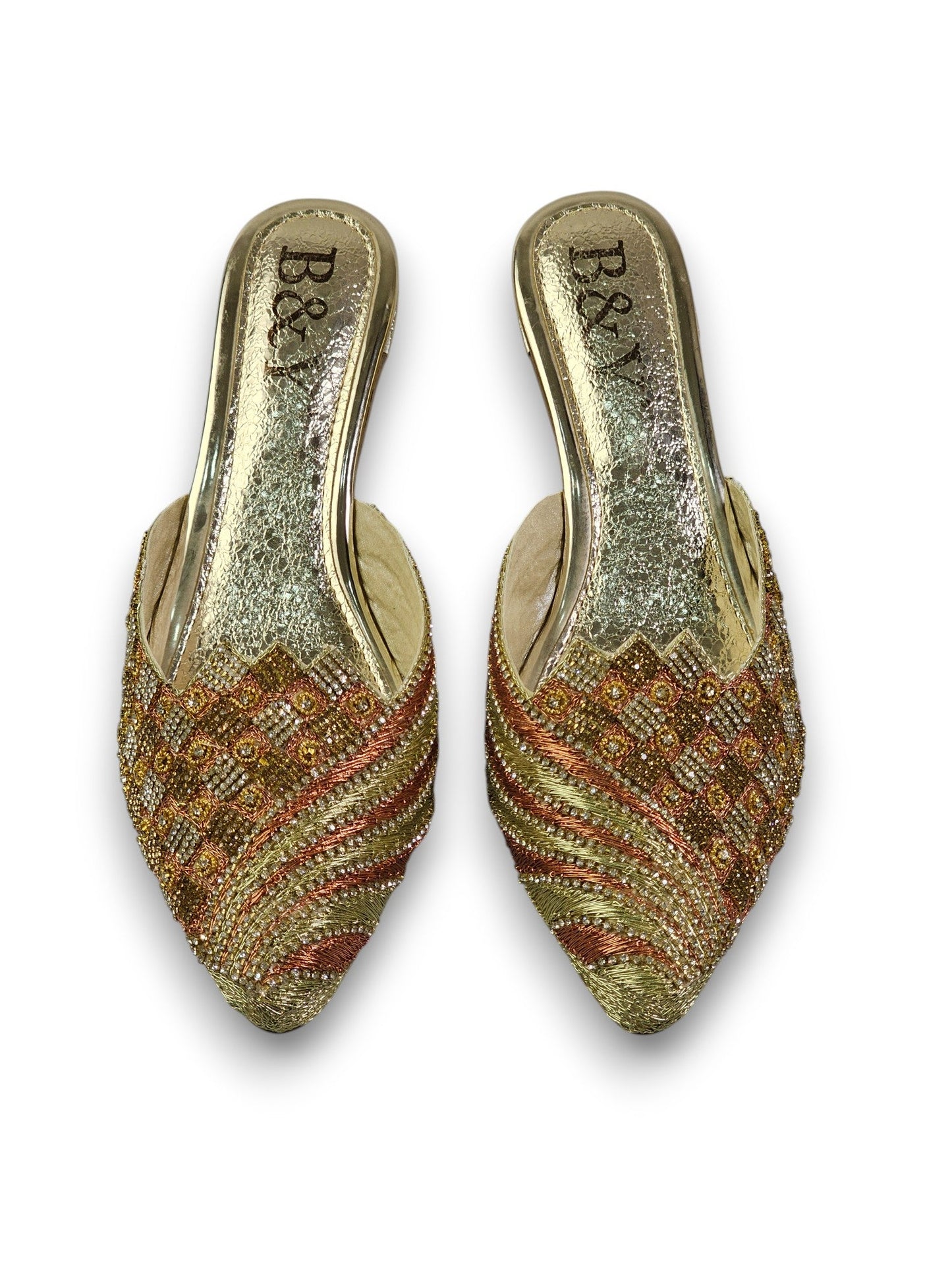 Swing Golden Mid Heel Mule