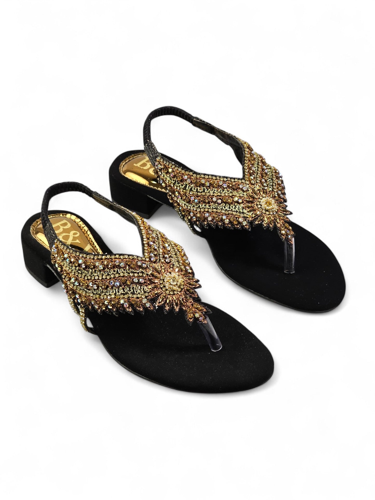 Whisper Black Block Heels Sandal