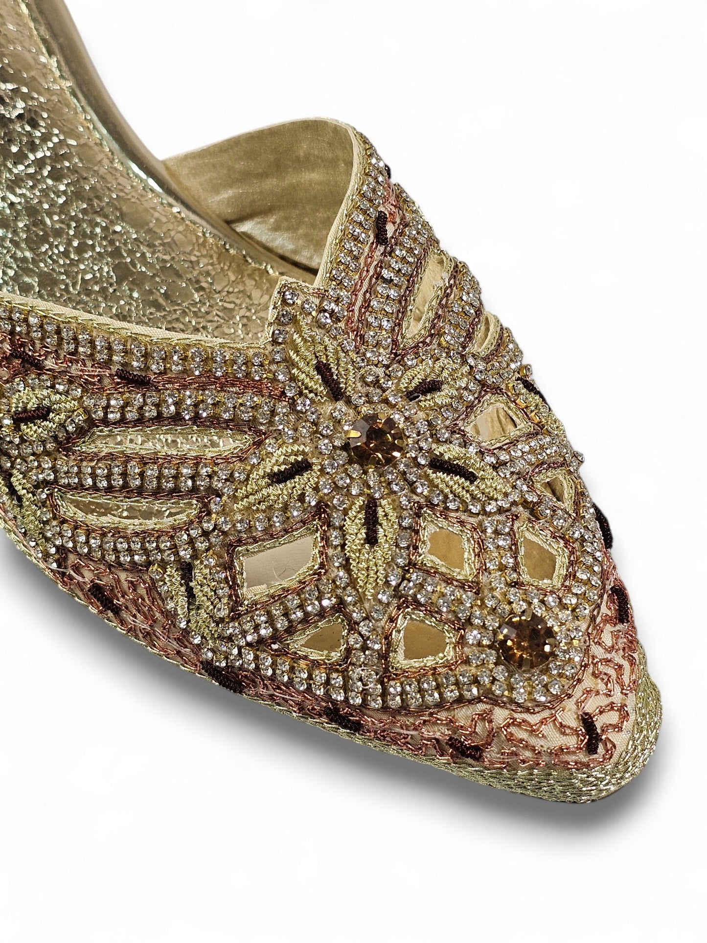 Delisse Golden Mid Heel Mule