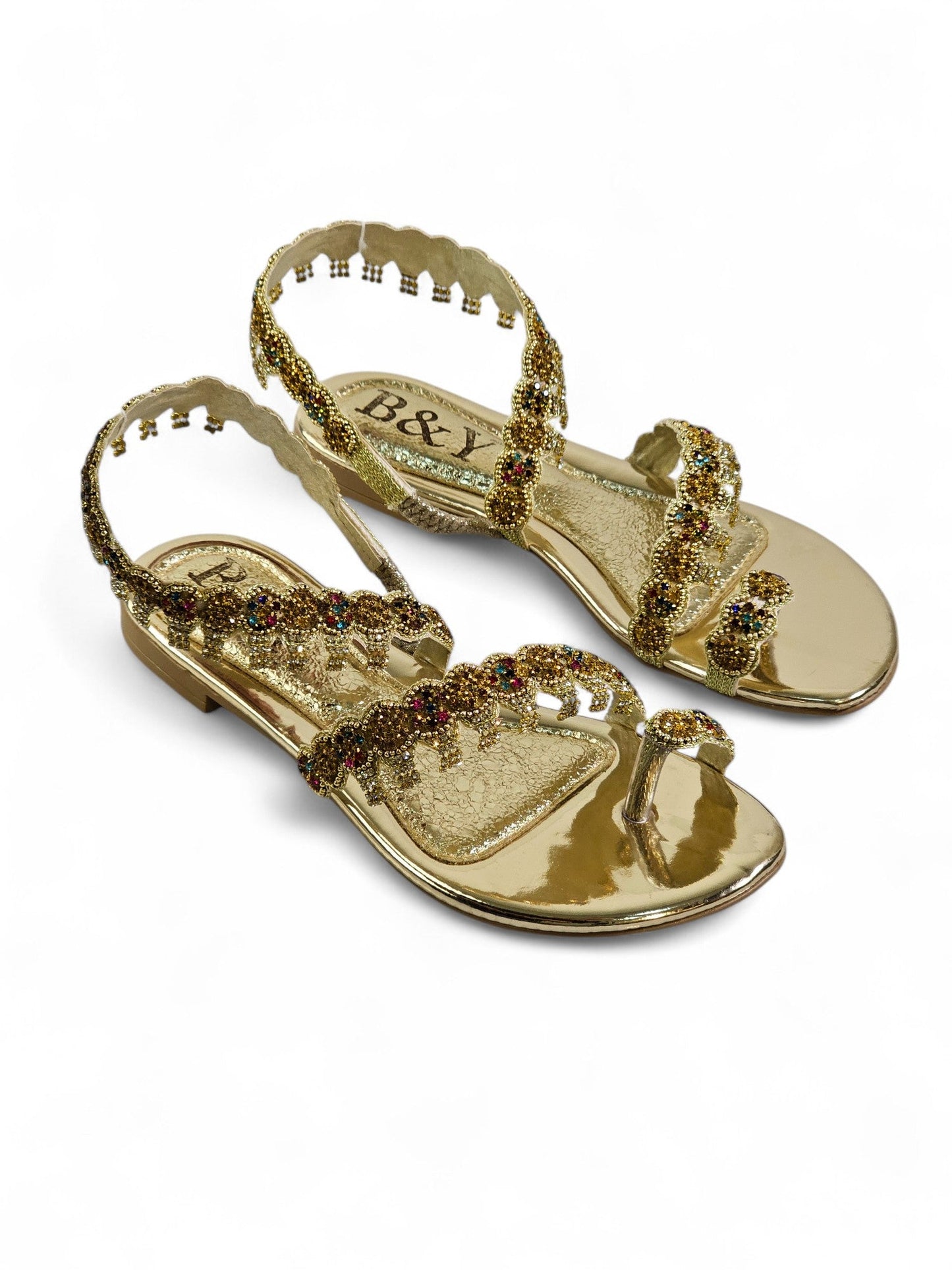 Trace Golden Flat Sandal