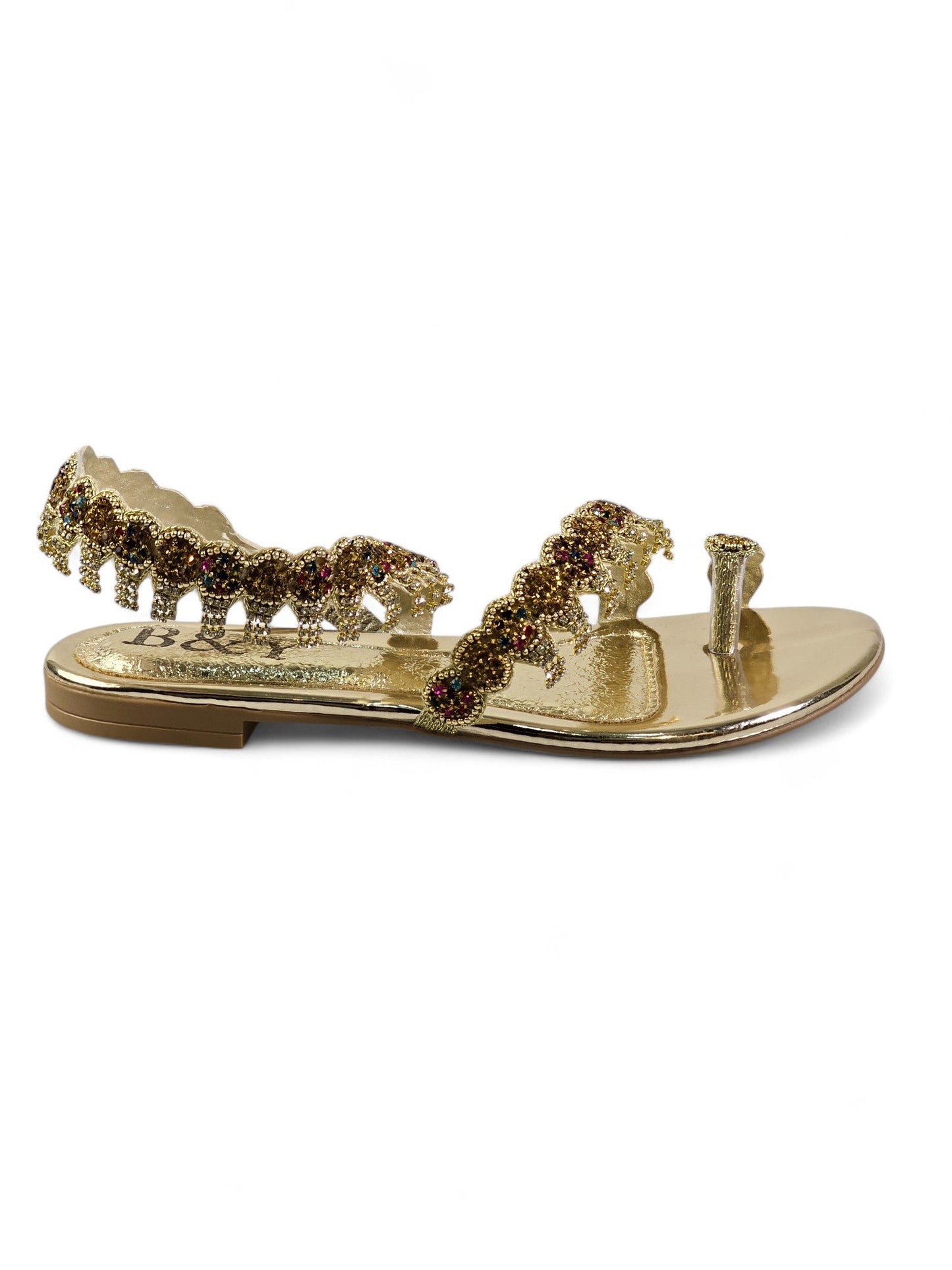 Trace Golden Flat Sandal