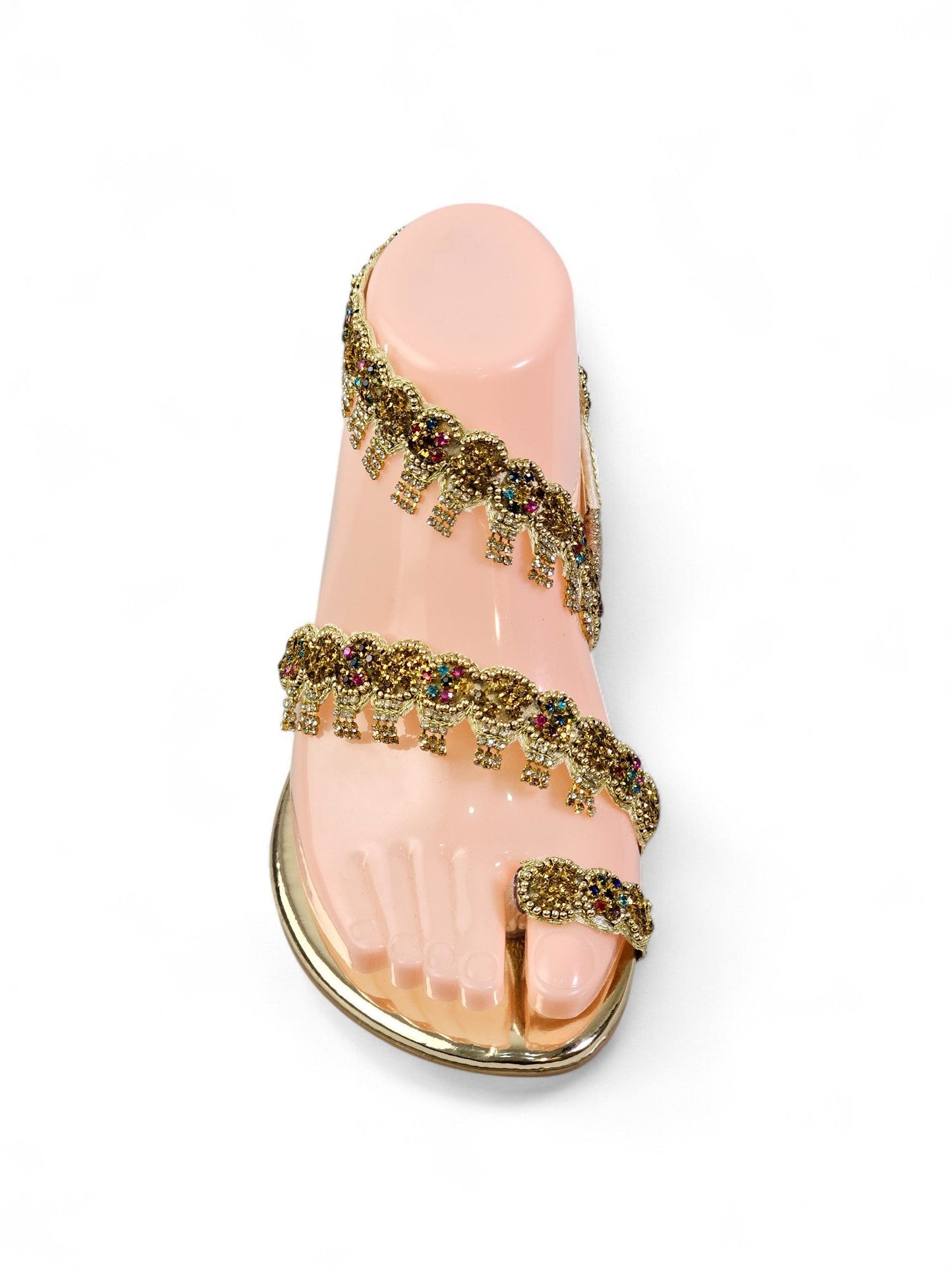 Trace Golden Flat Sandal