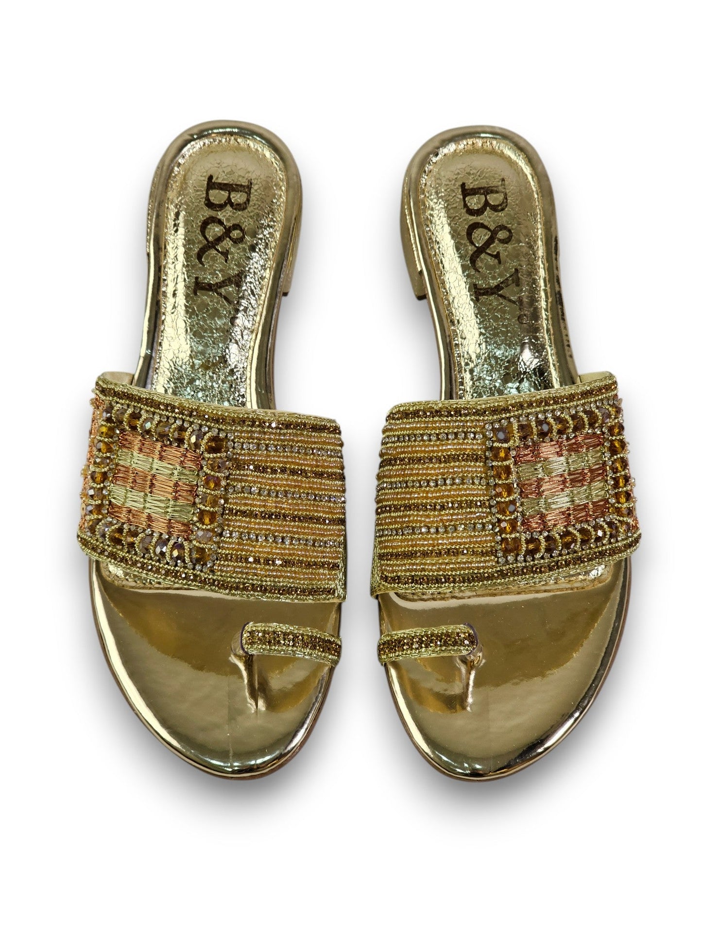 Bespoke Golden Block Heel Slip-on Sandal
