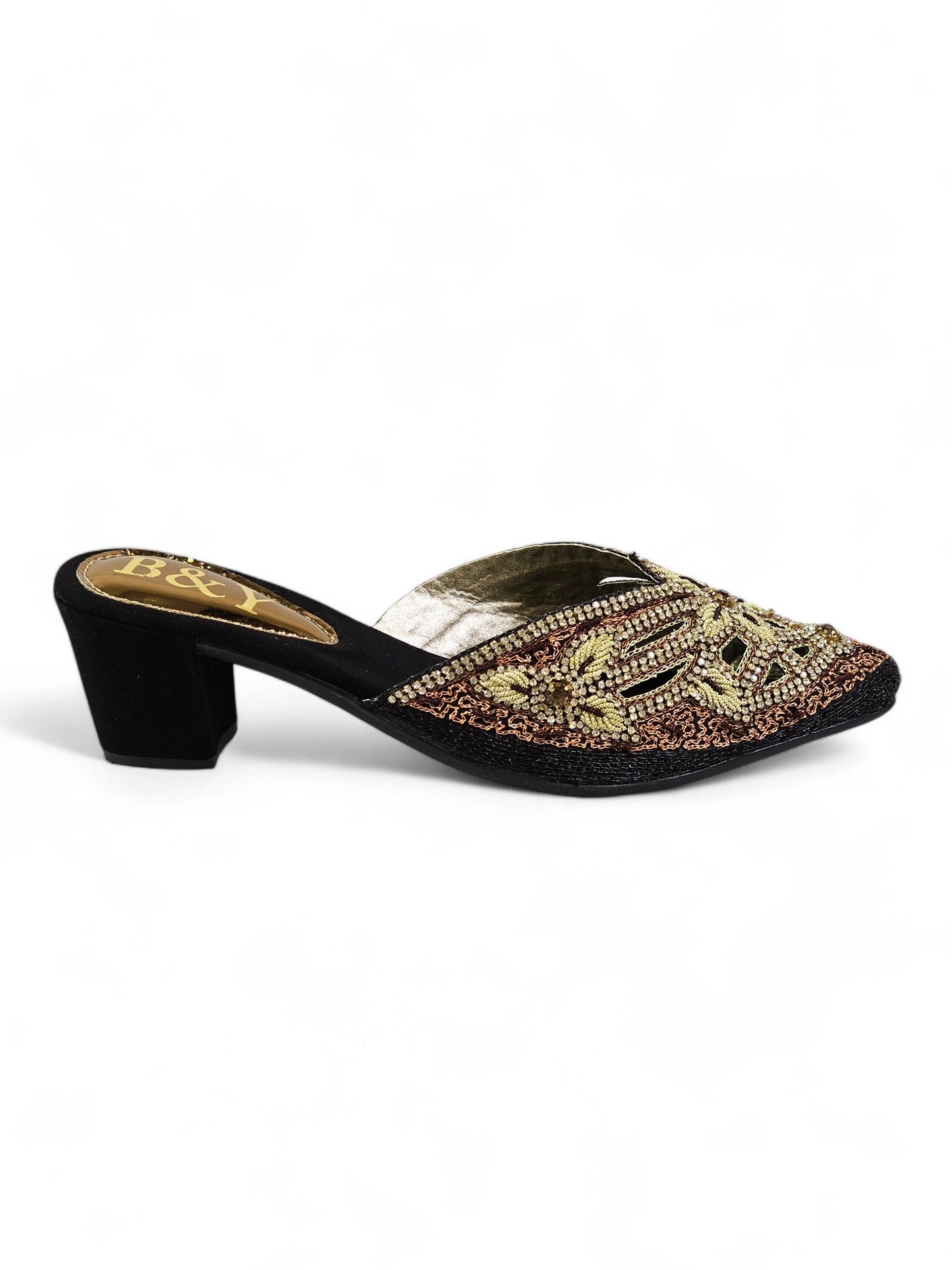 Delisse Toque de Ouro Mid Heel Mule