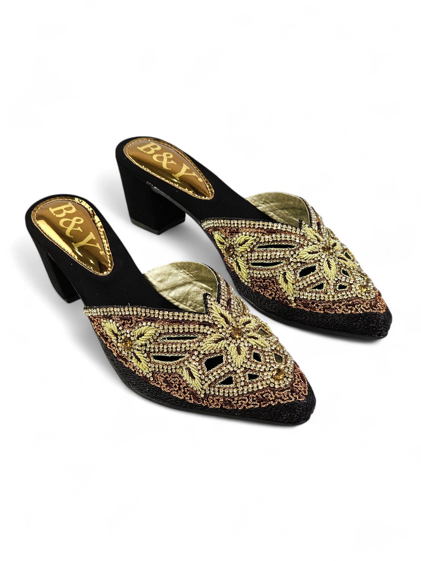 Delisse Toque de Ouro Mid Heel Mule