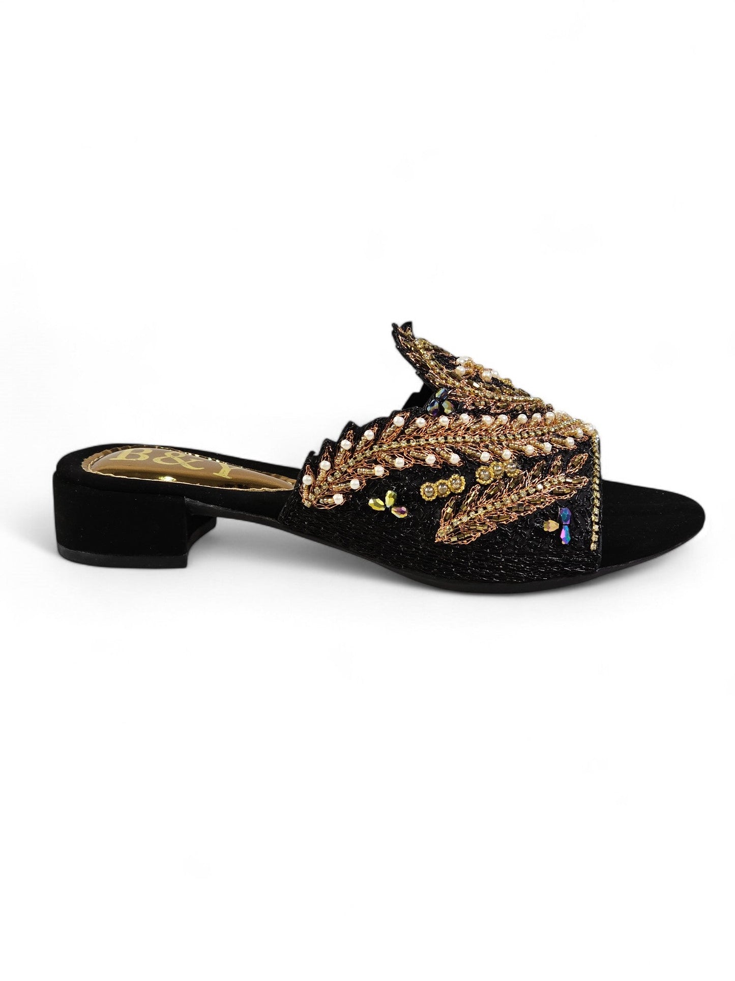Nest Black Block Heel Slip-on Sandal