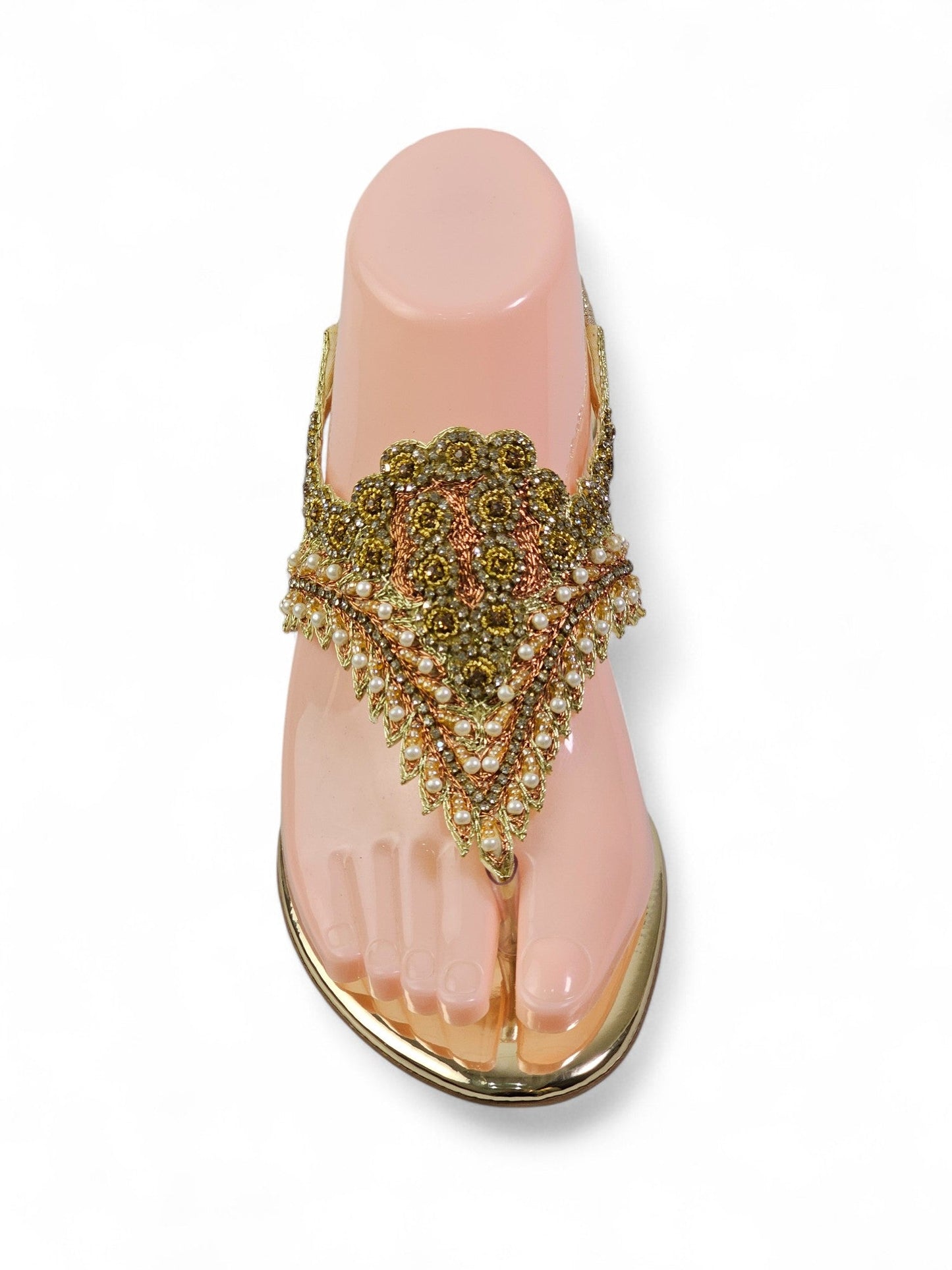Cue Golden Block Heels Sandal