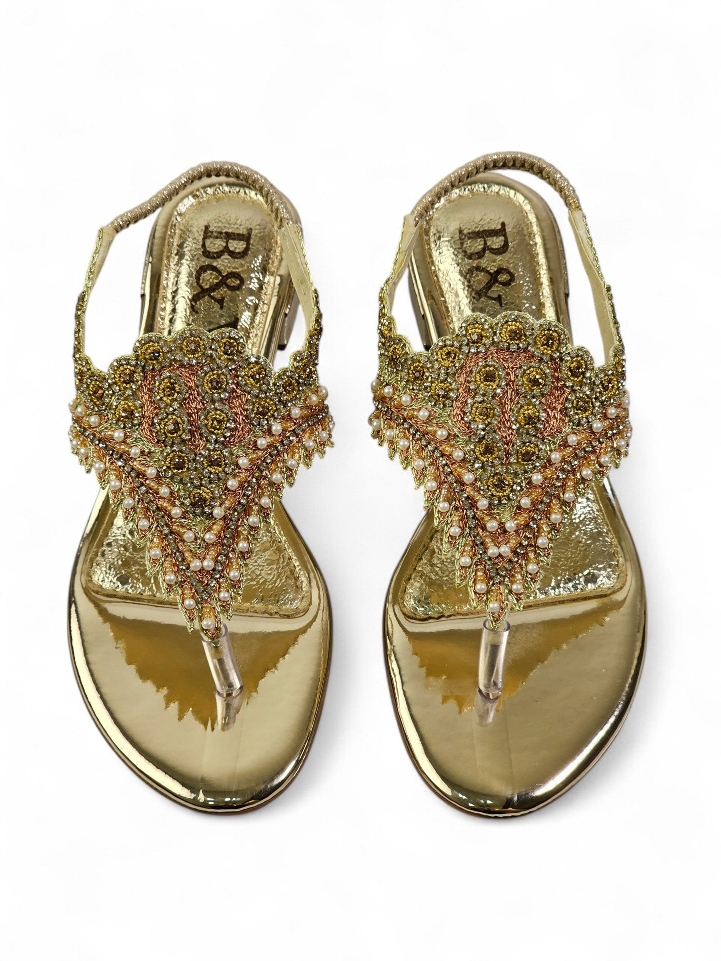 Cue Golden Block Heels Sandal