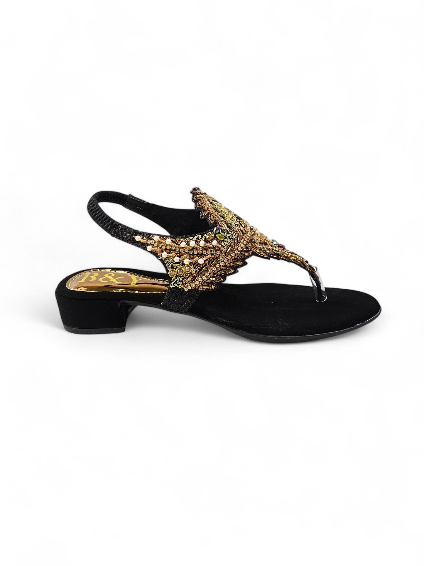 Aureda Black Block Heels Sandal