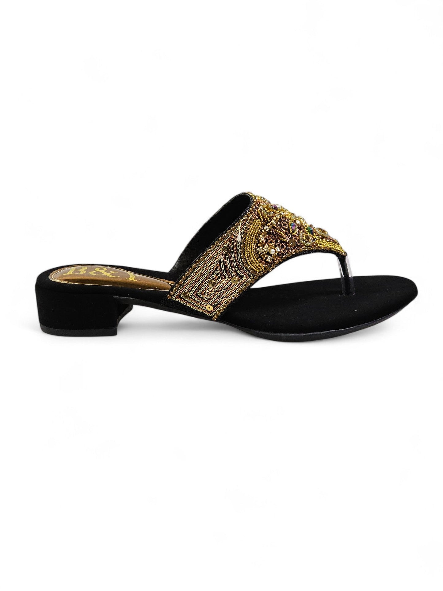 Luntra Black Block Heel Flip-Flop