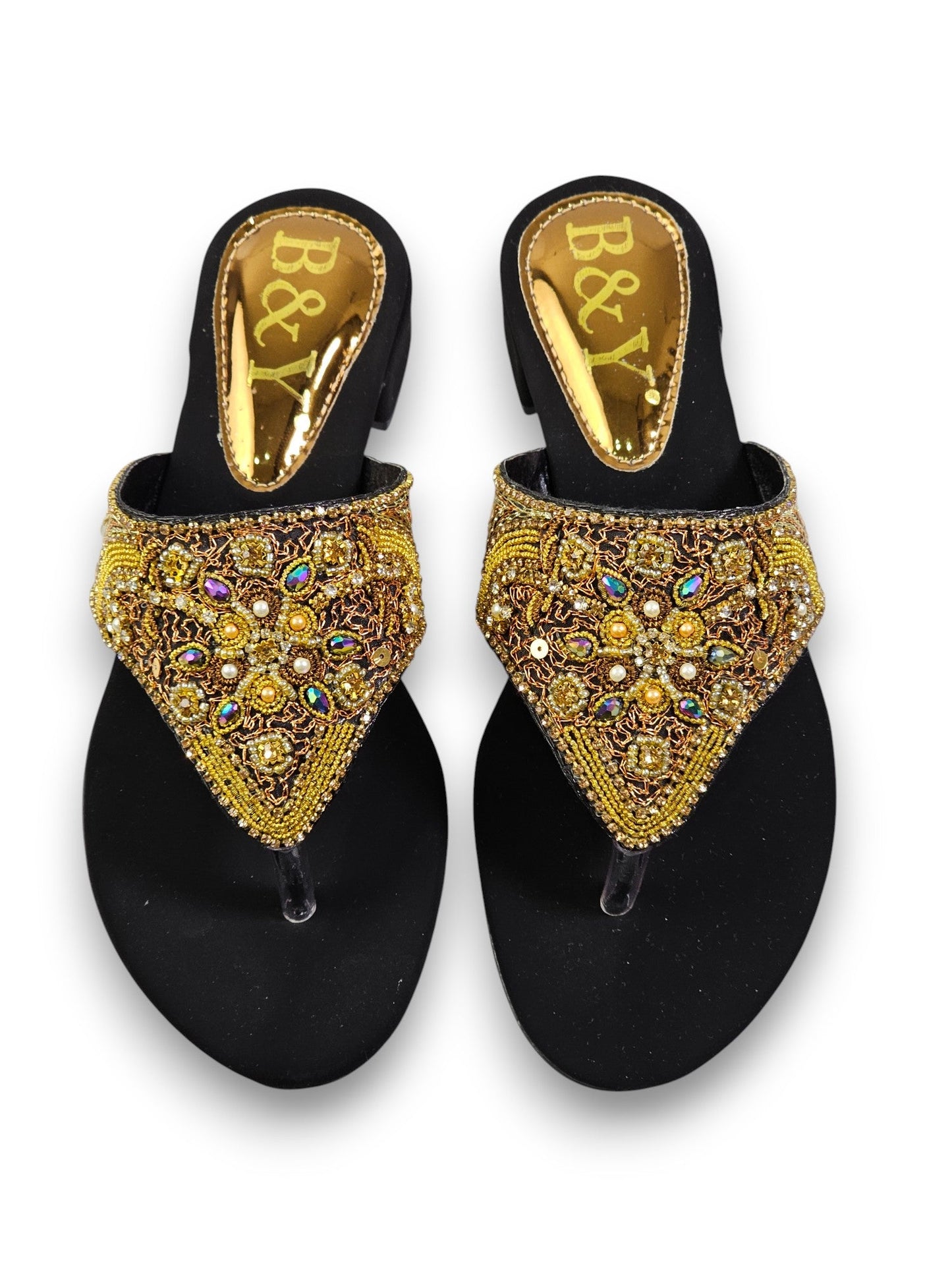 Luntra Black Block Heel Flip-Flop