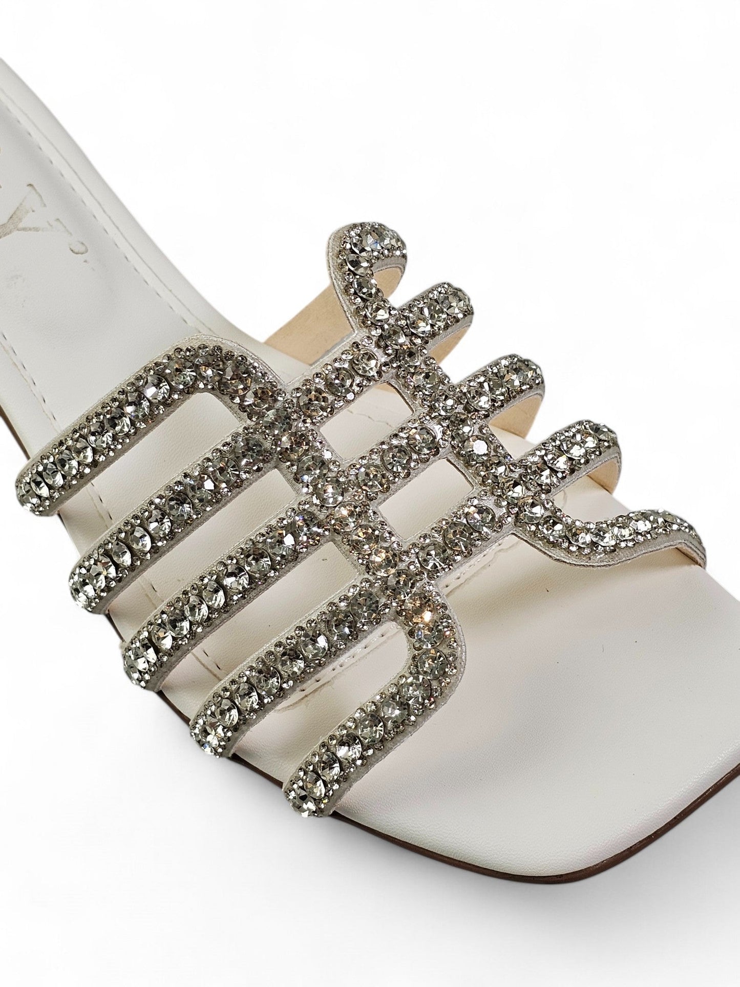 Muse White Low Heel Slip-on Sandal