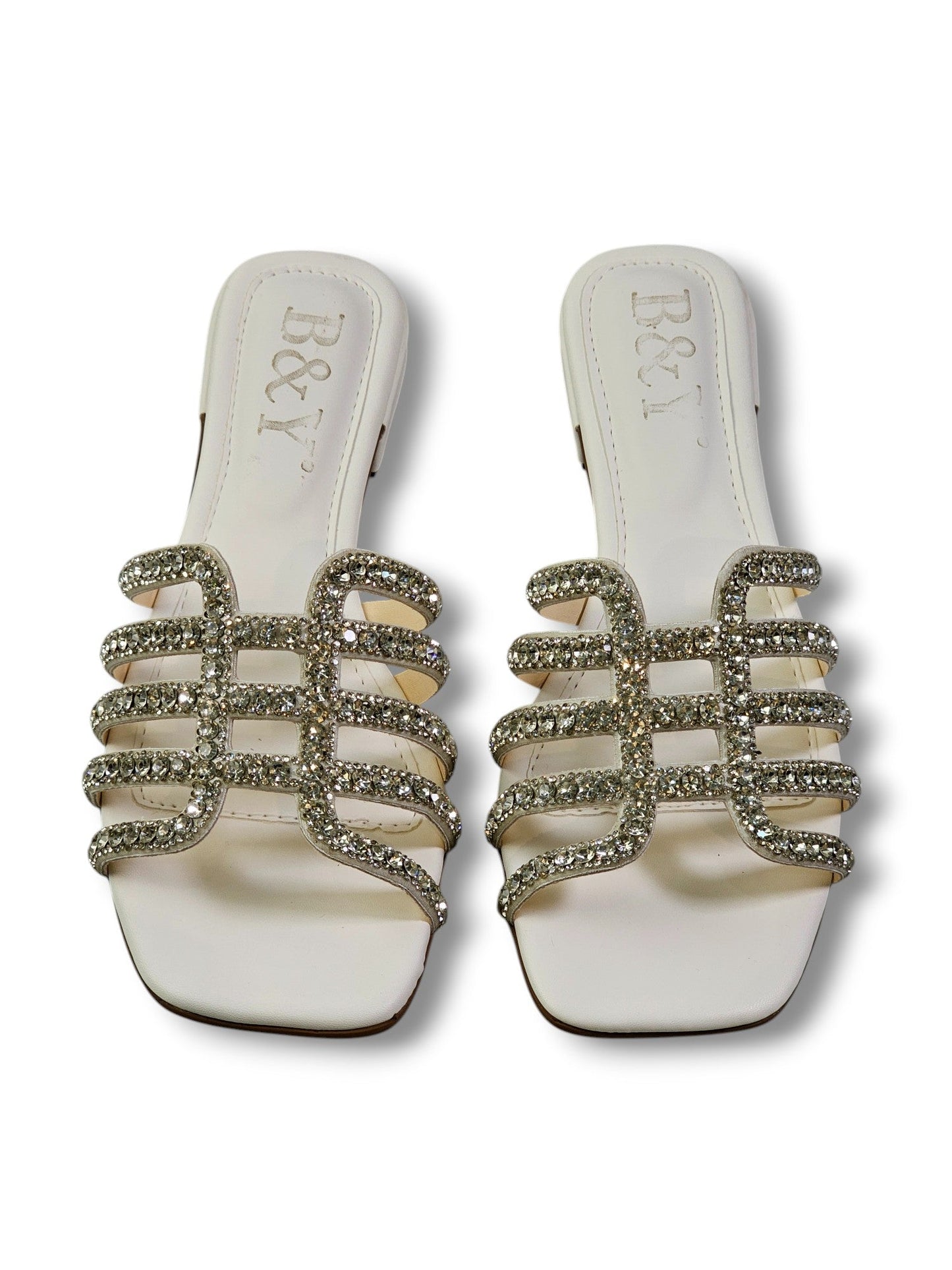 Muse White Low Heel Slip-on Sandal