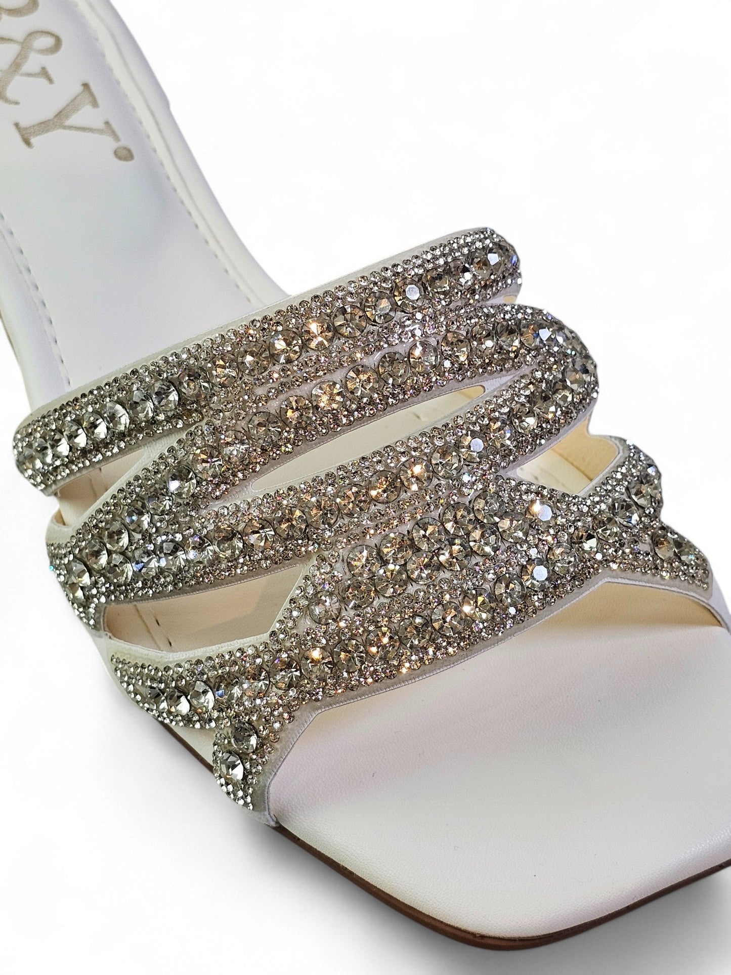 Flame White Low Heel Slip-on Sandal