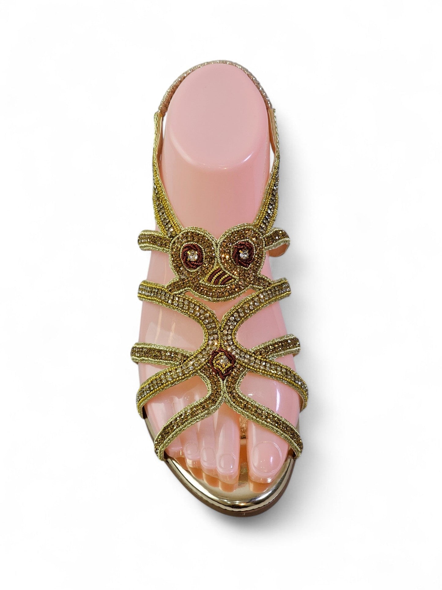 Cloud Golden Mid Heel Sandal
