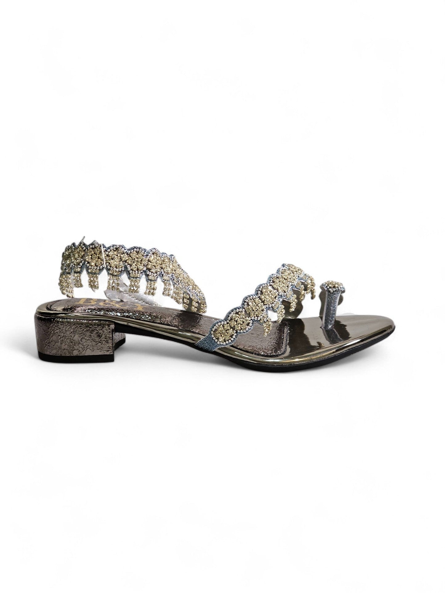 Trace Silver Block Heel Sandal