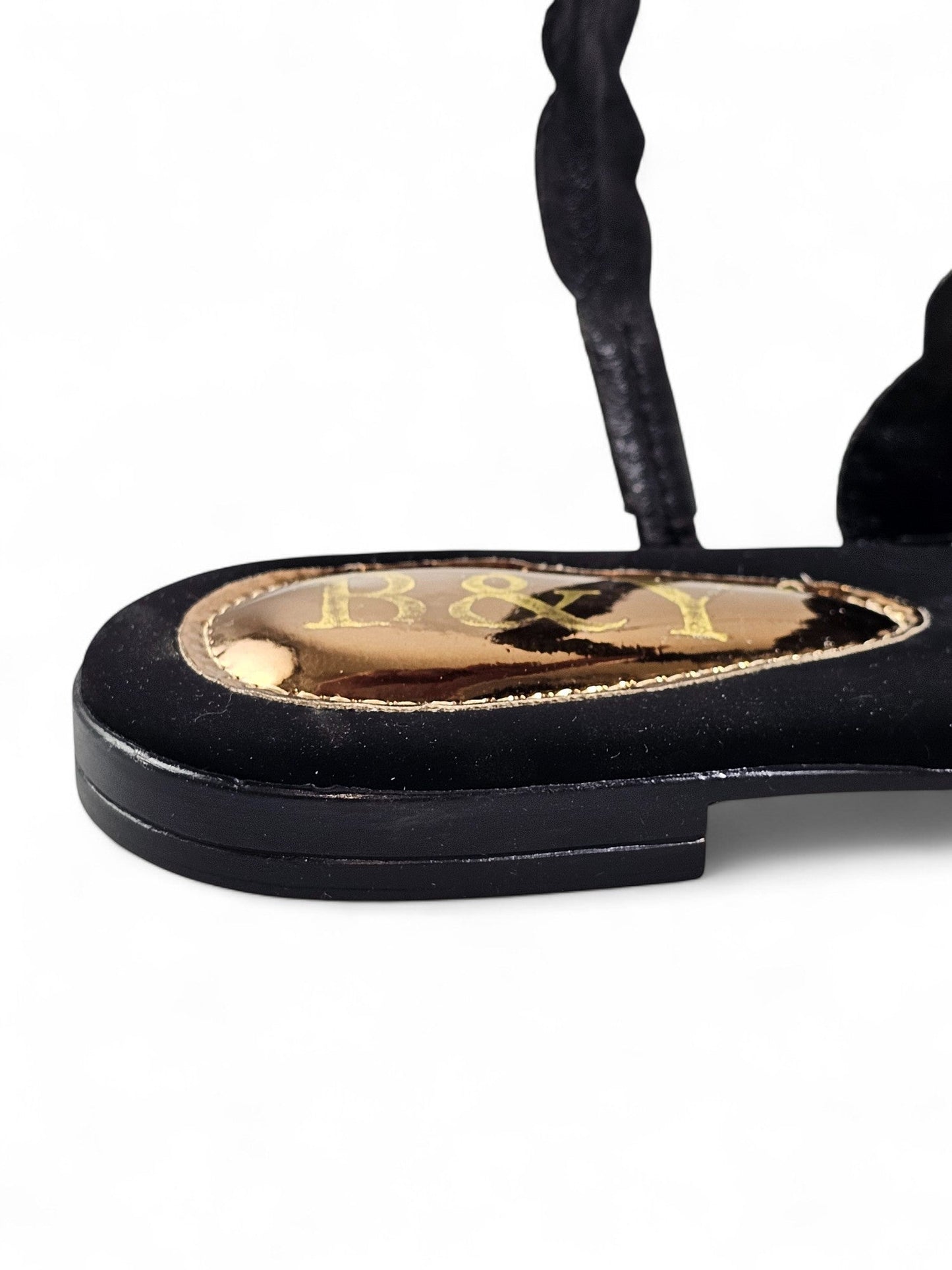 Orvella Black Flat Sandal