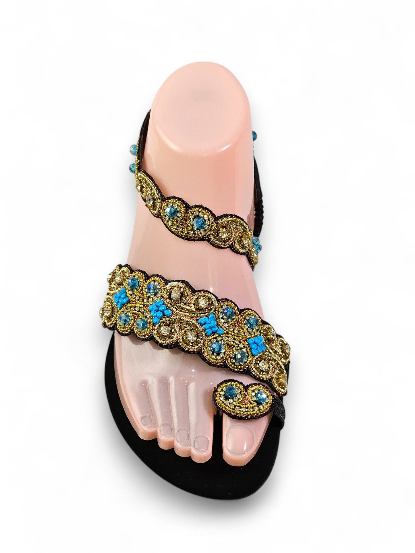 Orvella Black Flat Sandal