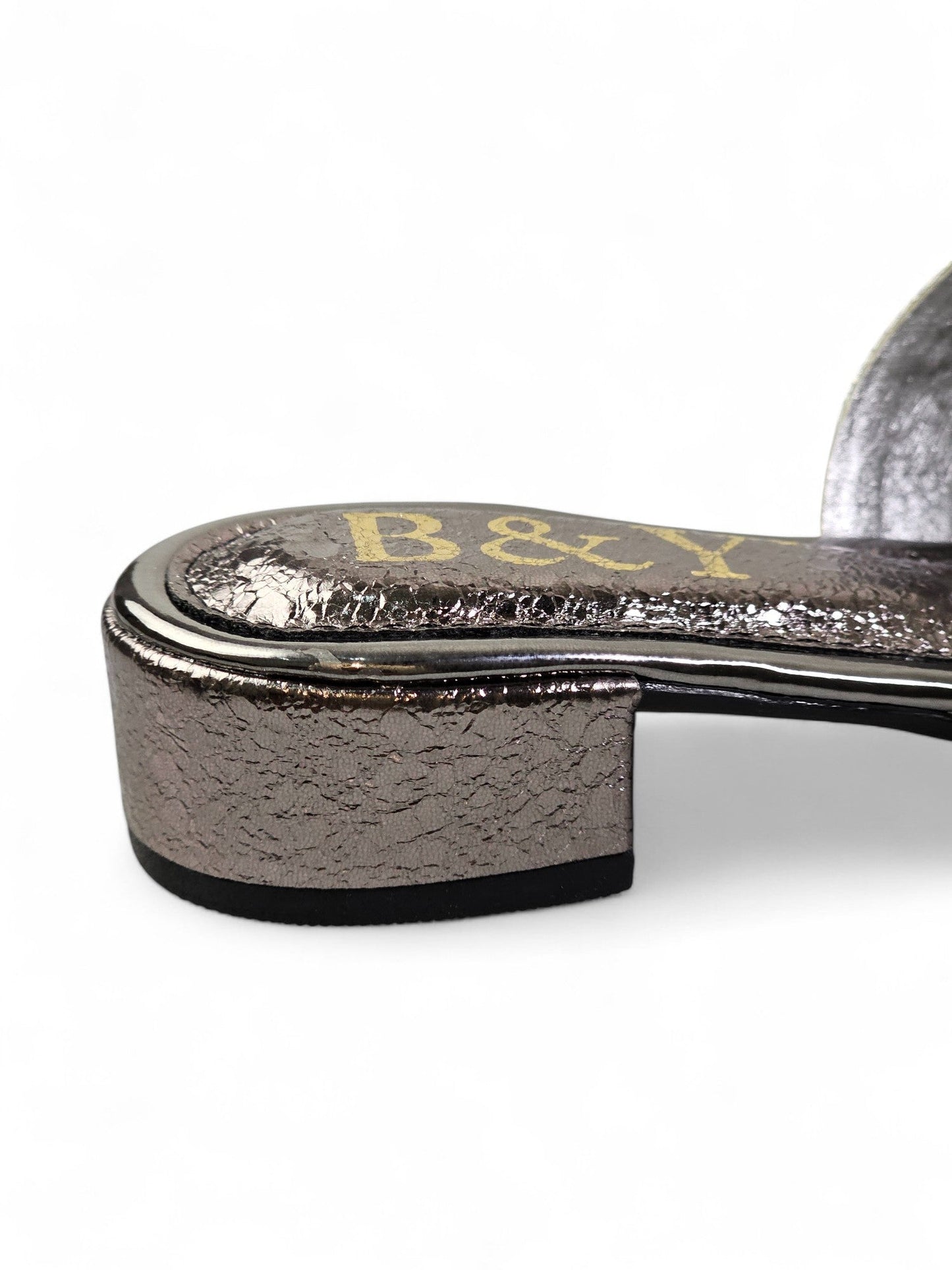Zaffra Silver Block Heel Flip-Flop