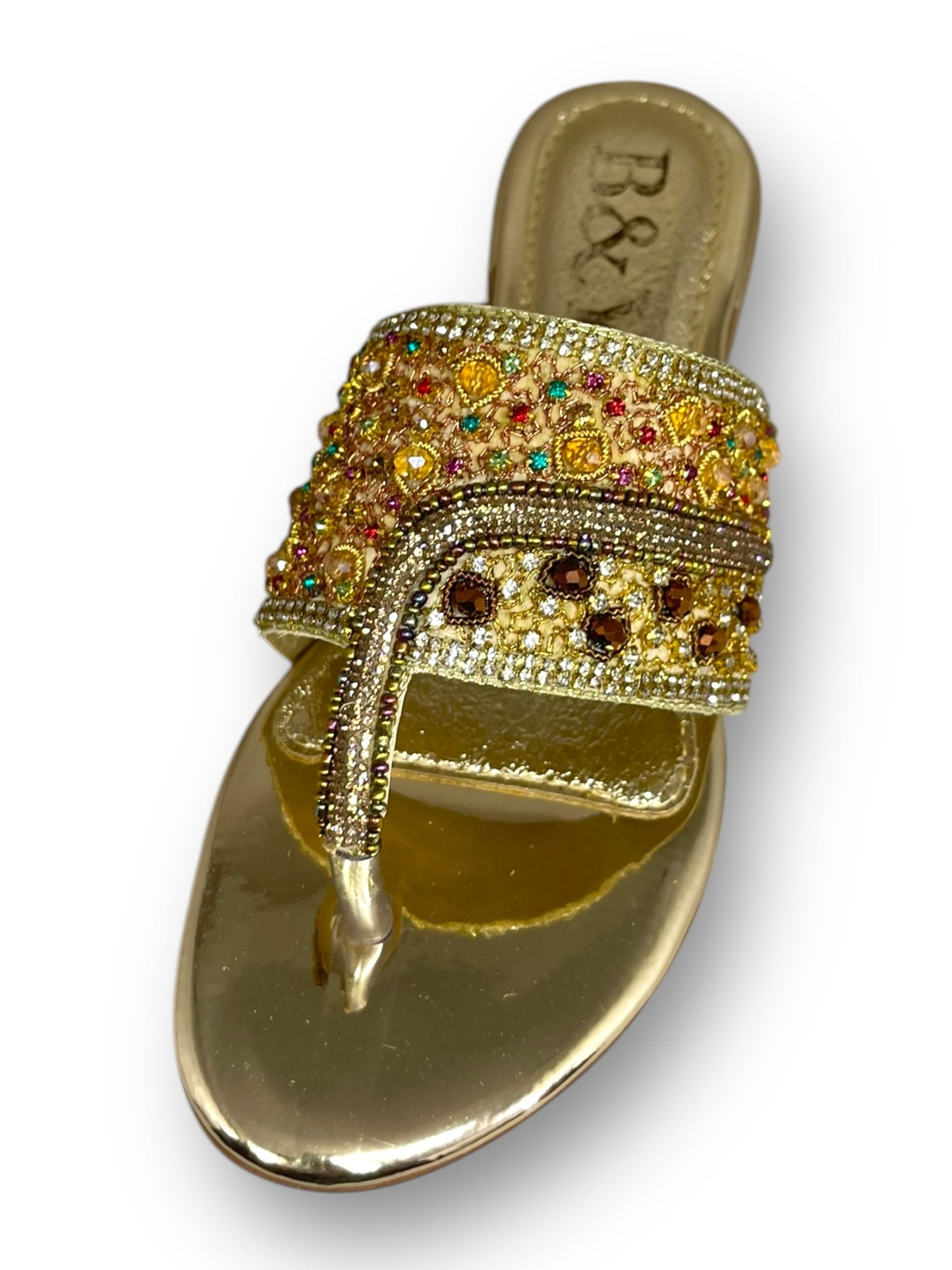 Halo Golden Block Heel Flip-Flop