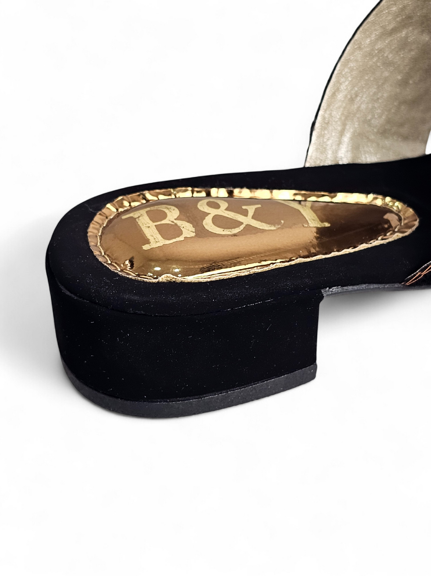 Pavira Black Block Heel Slip-on Sandal