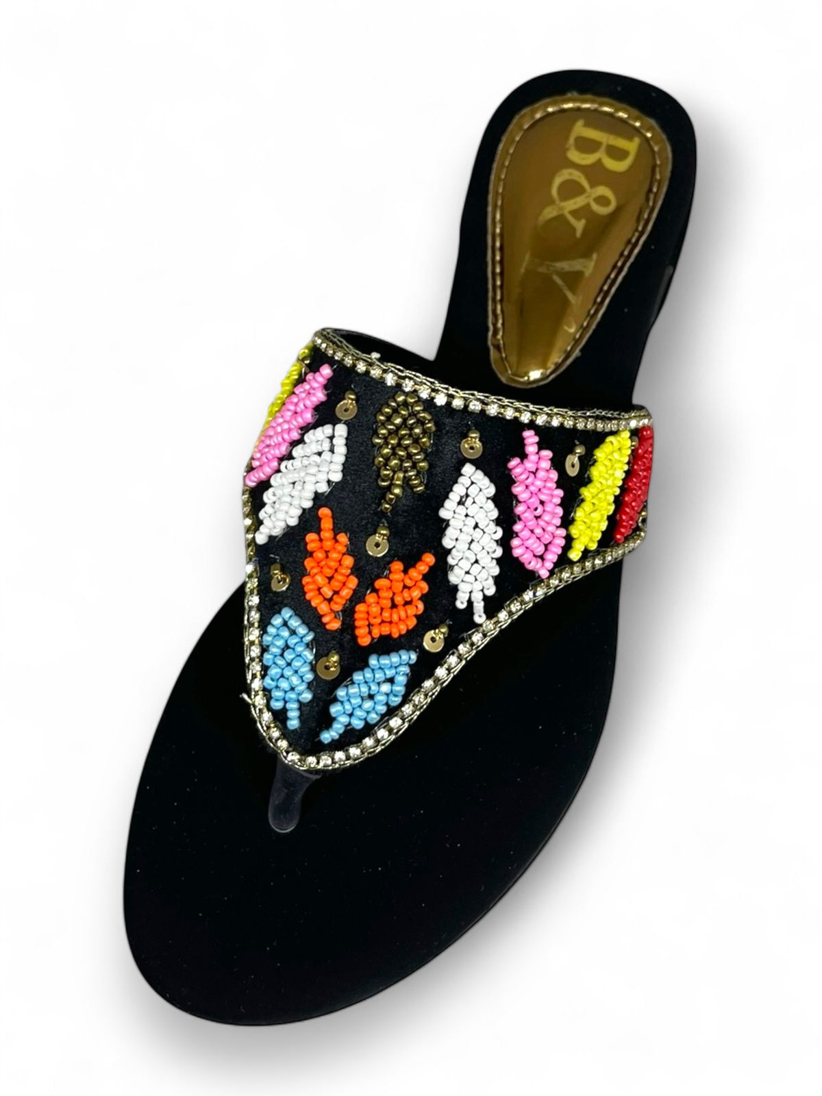 Drape Black Block Heel Flip-Flop