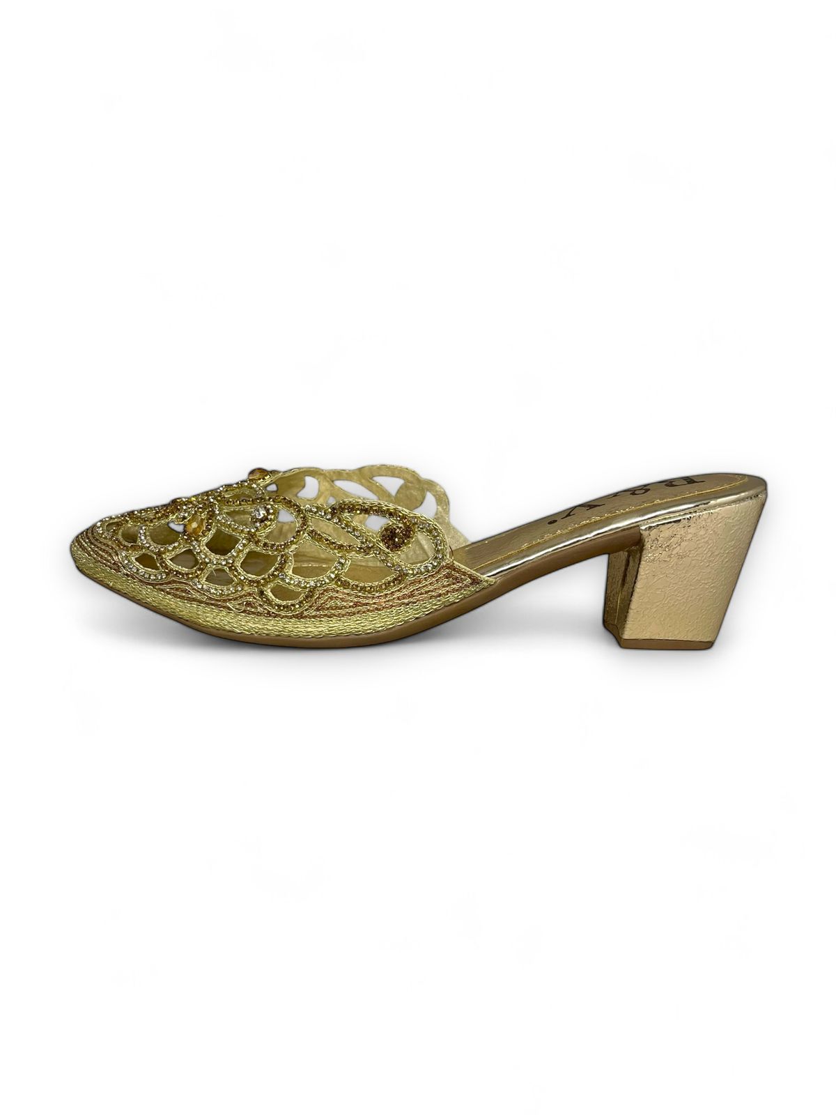 Roam Golden Mid Heel Mule