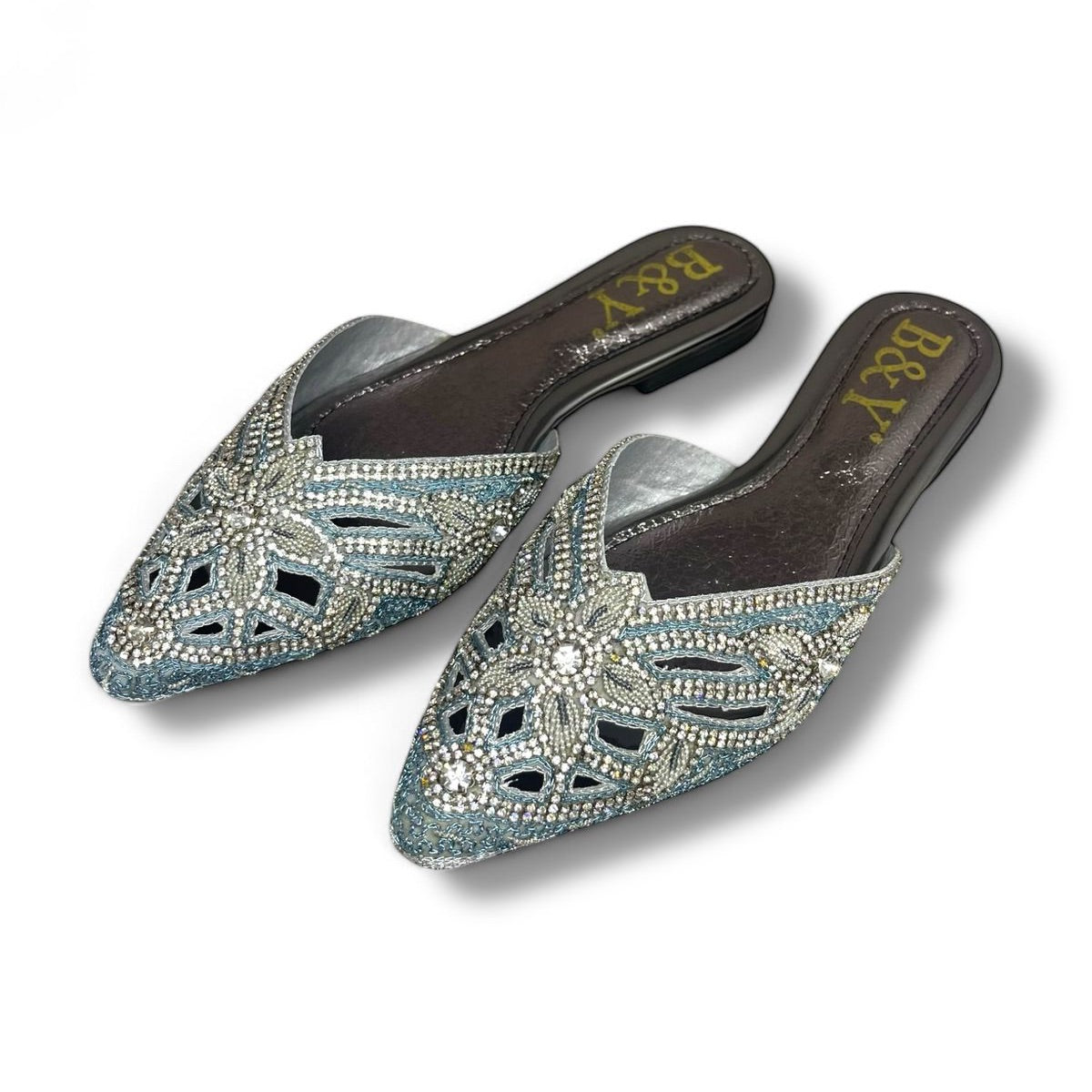 Delisse Silver Flat Mule