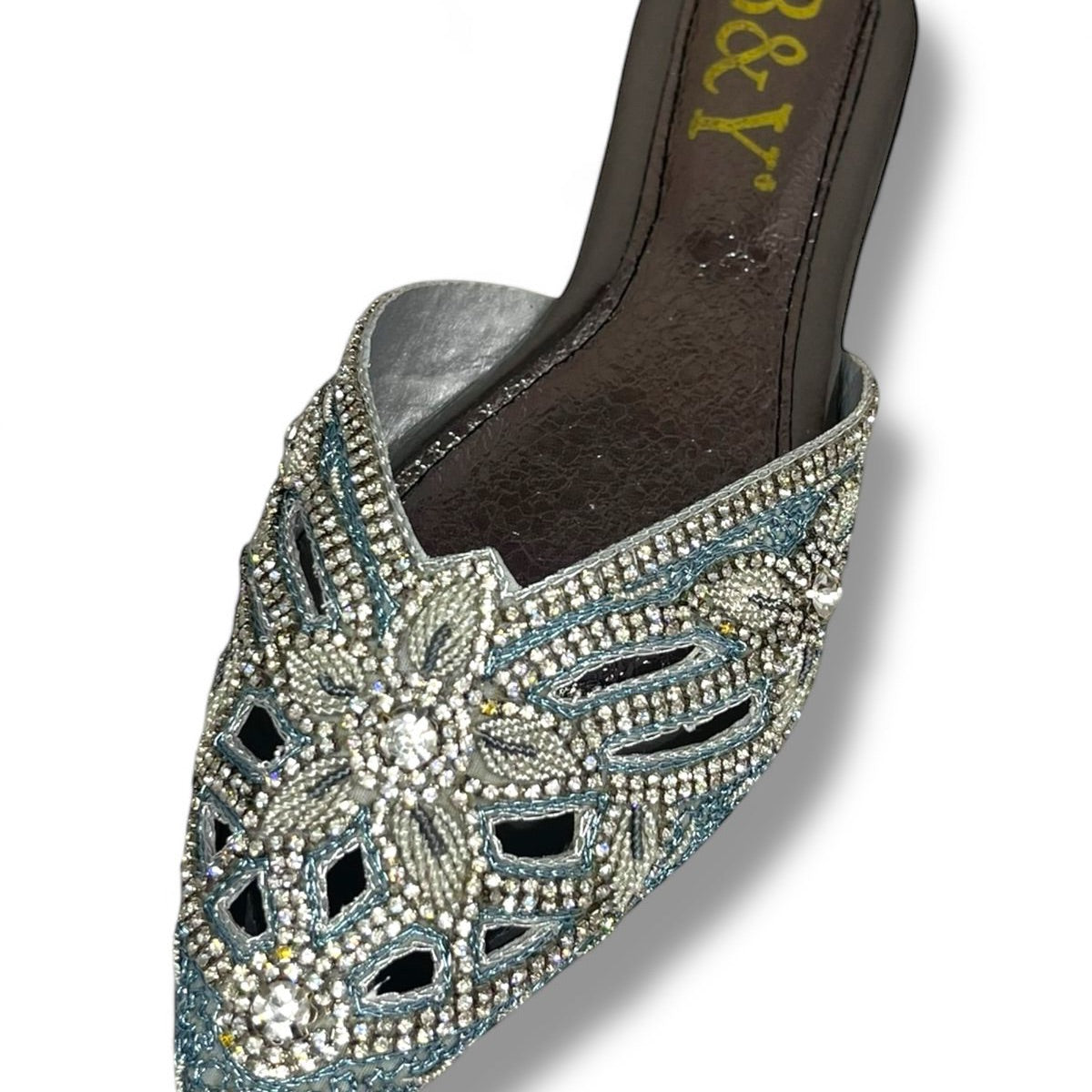 Delisse Silver Flat Mule