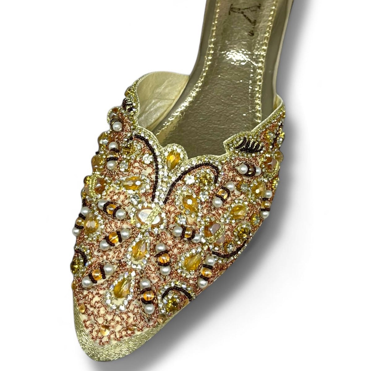Beam Golden Mid Heel Mule
