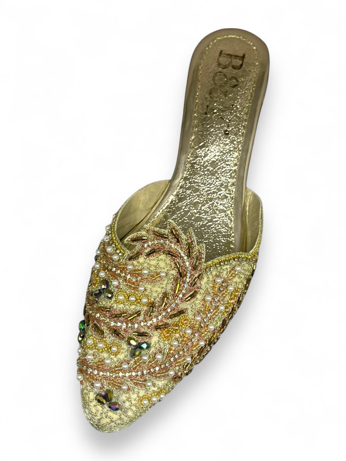 Lumari Golden Mid Heel Mule