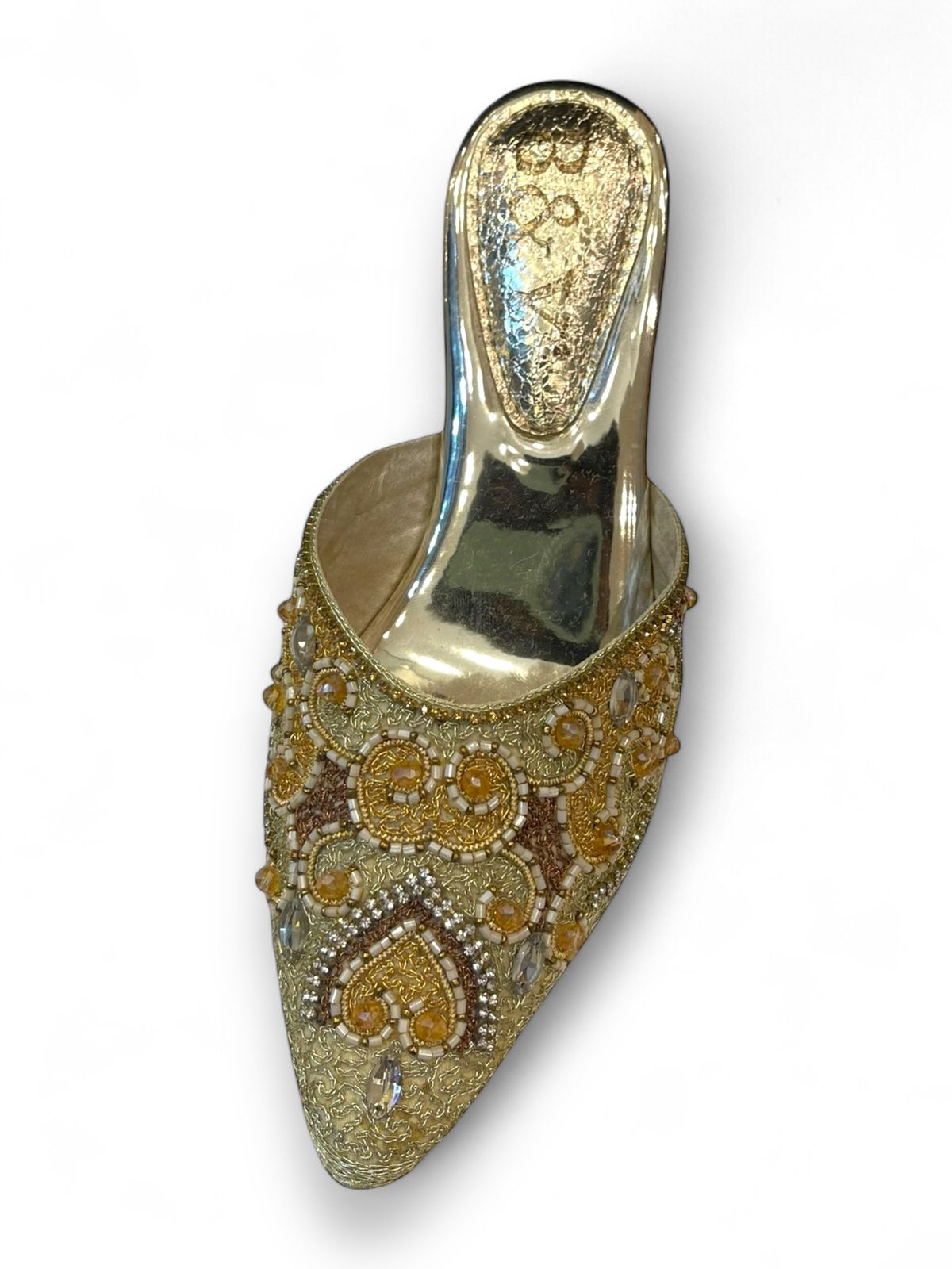 Trill Golden Mid Heel Mule