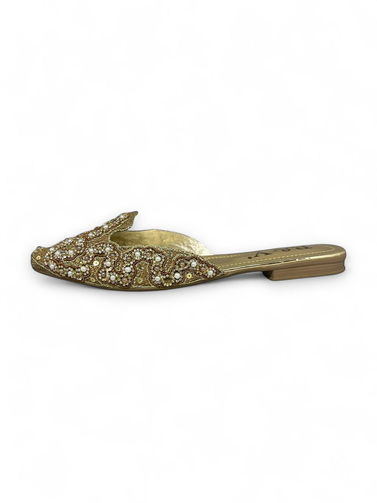 Veil Golden Flat Mule