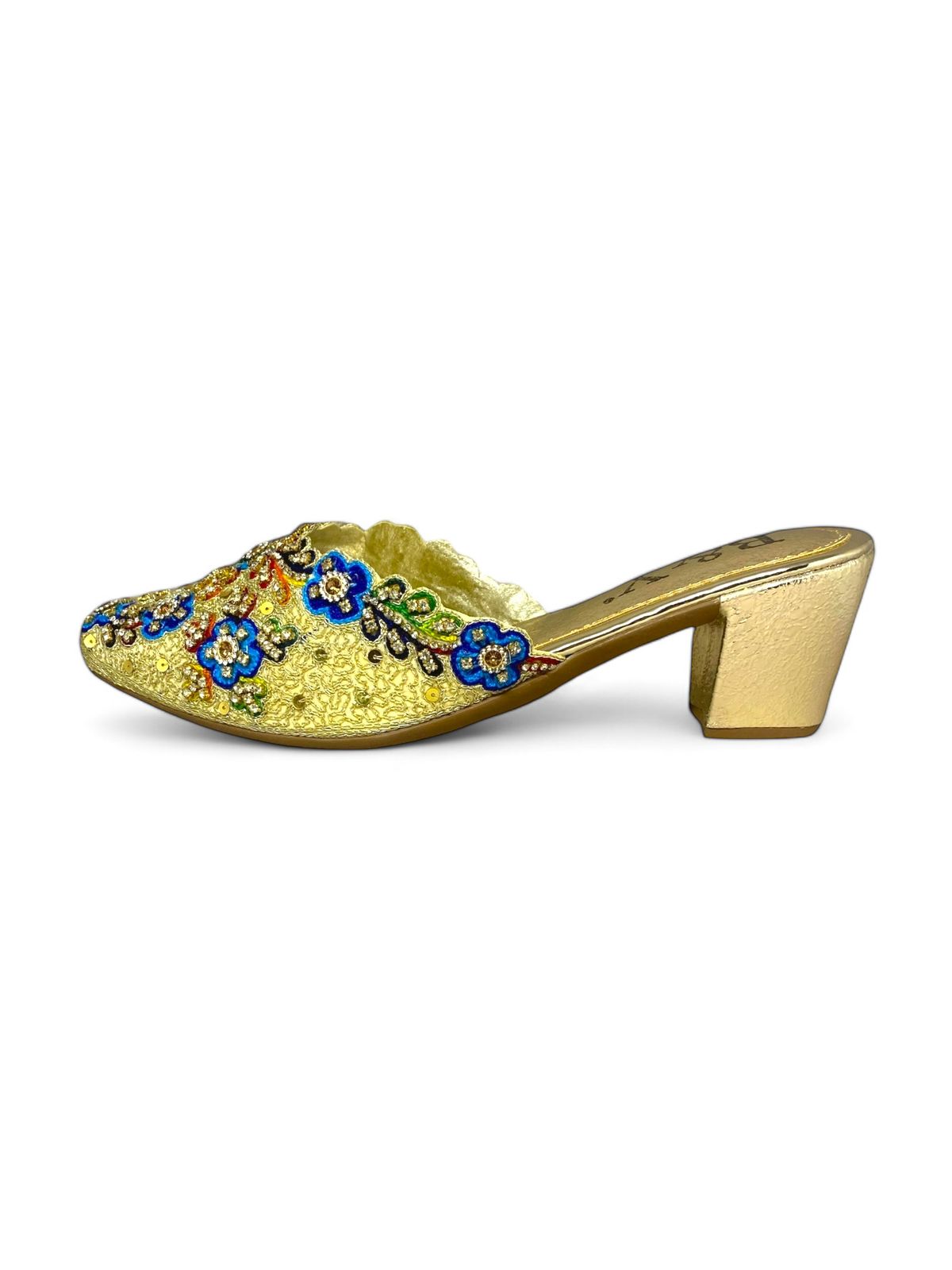 Quiver Golden Mid Heel Mule
