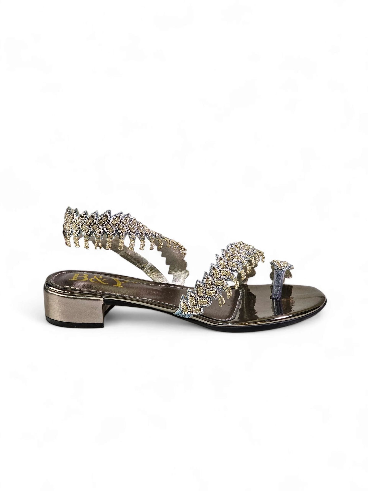 Trinelle Silver Block Heels Sandal