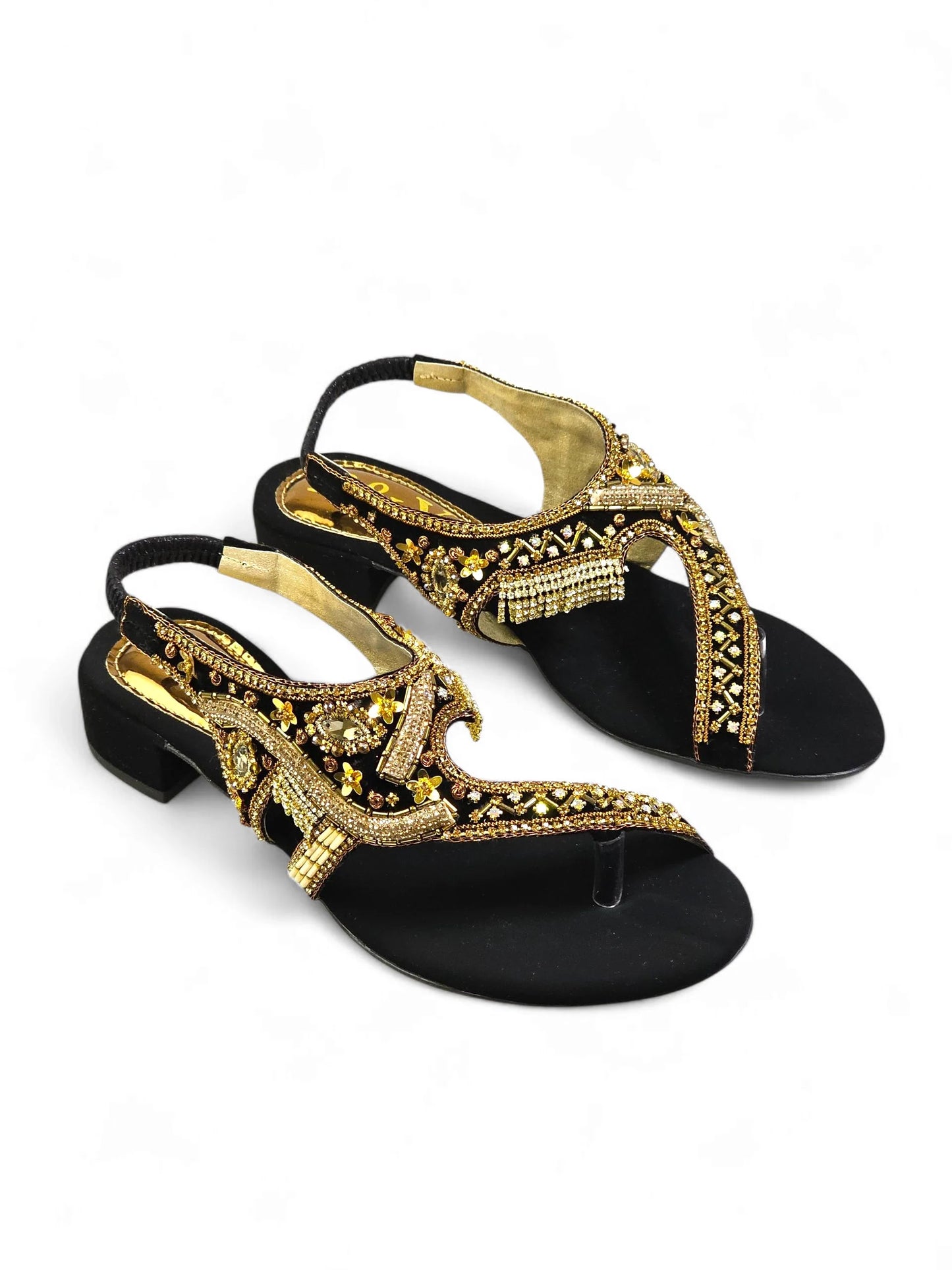 Quenelle Black Block Heels Sandal