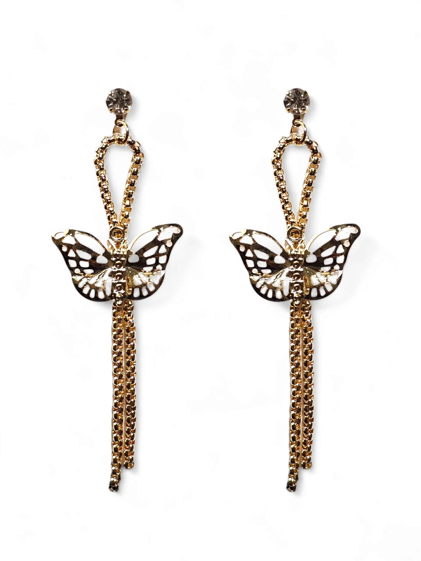 Butterfly Crystal Golden Earring
