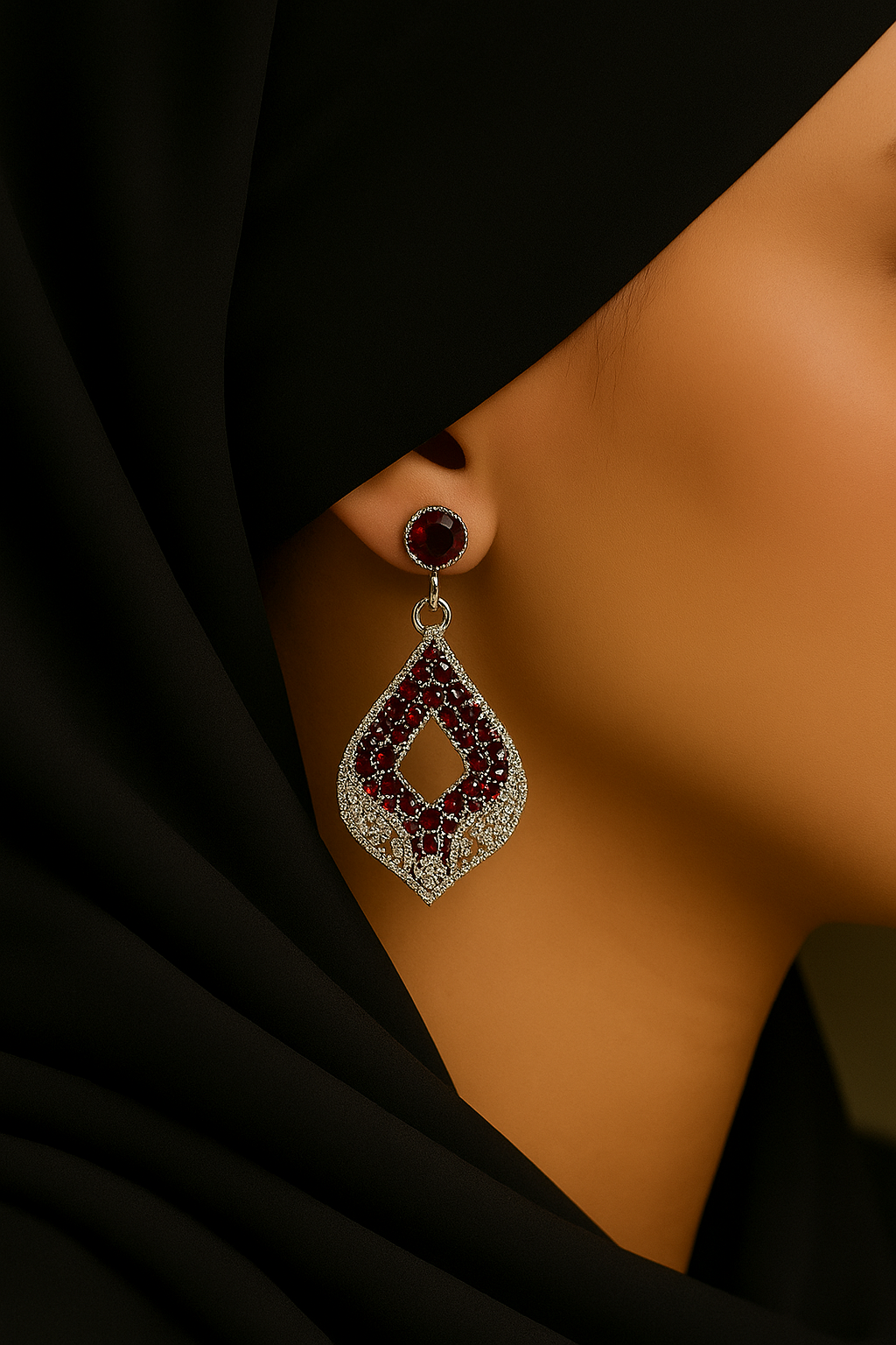 Gabi Crystal Silver Earring