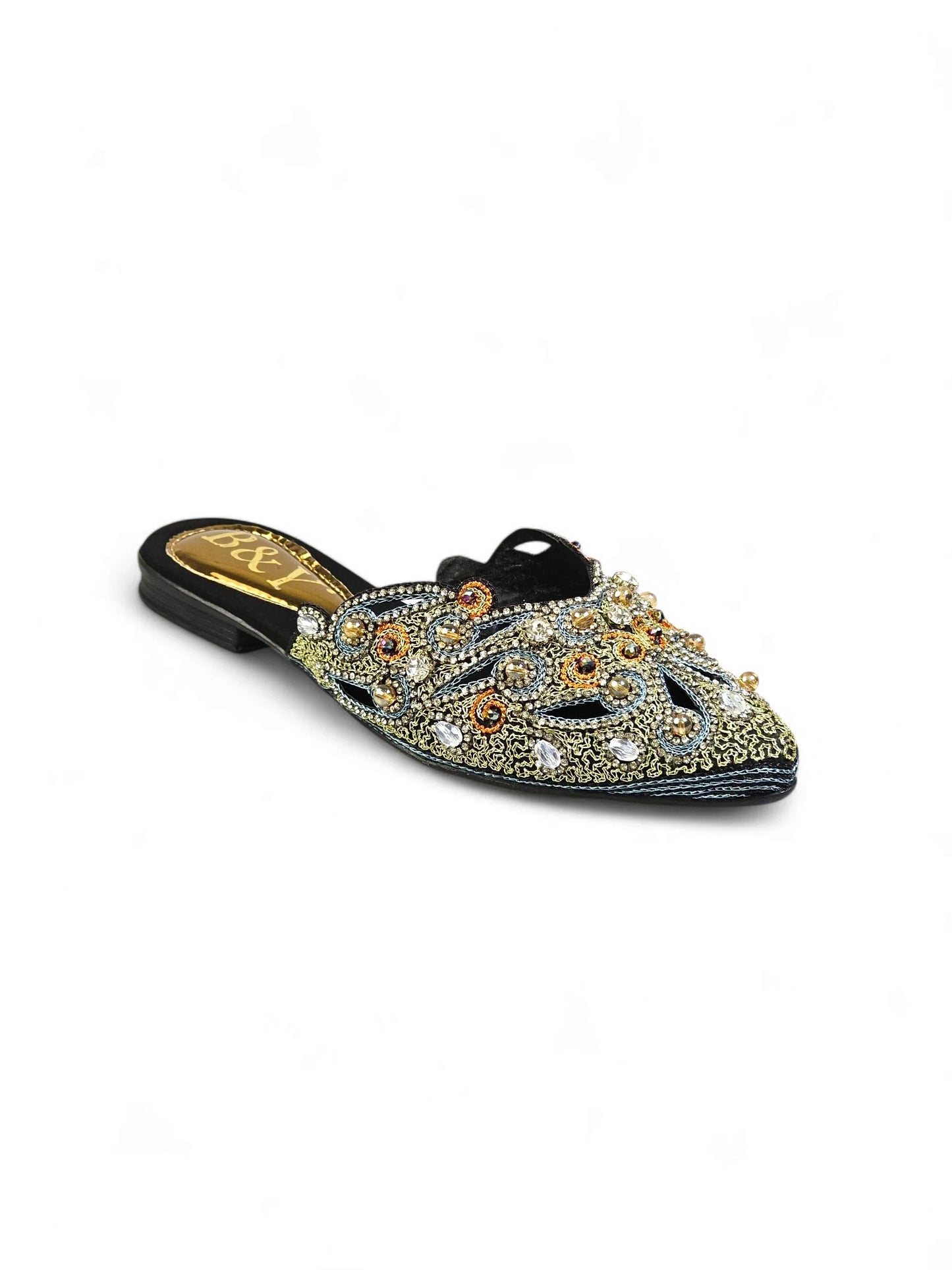 Serava Black Flat Mule